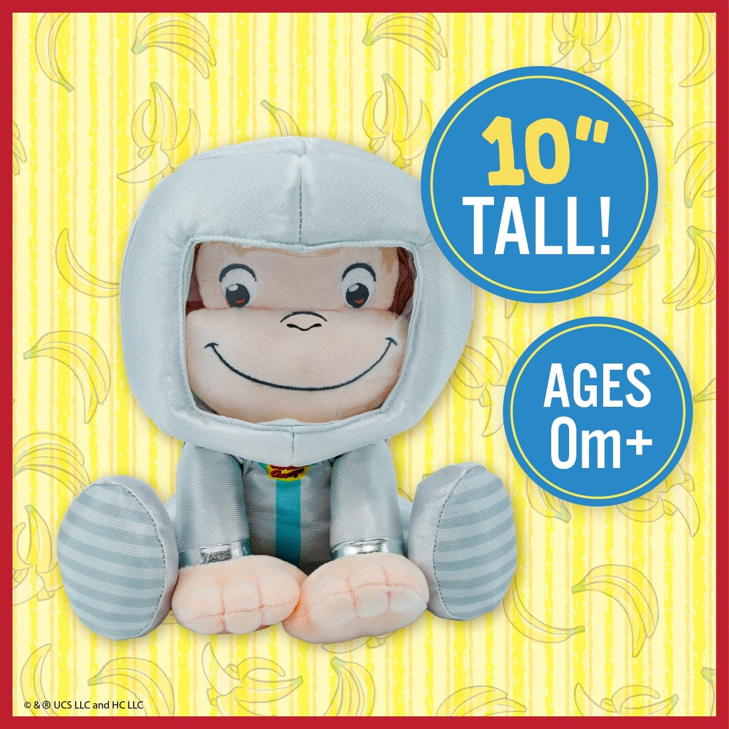 Curious George Animated Astronaut Stuffed Animal Plush Toy Monkey – Cute Cuddle Plushie Gift Makes Sound by Pushing Paw and Watch Him Move – Removeable Helmet