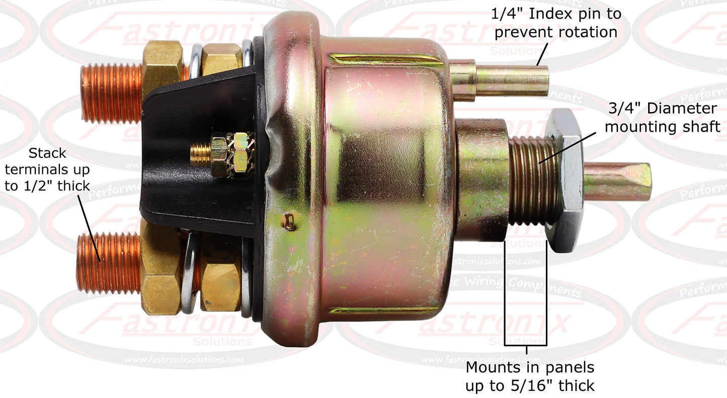 Fastronix 300A 1/2" Severe Duty Battery Disconnect Switch with Face Plate