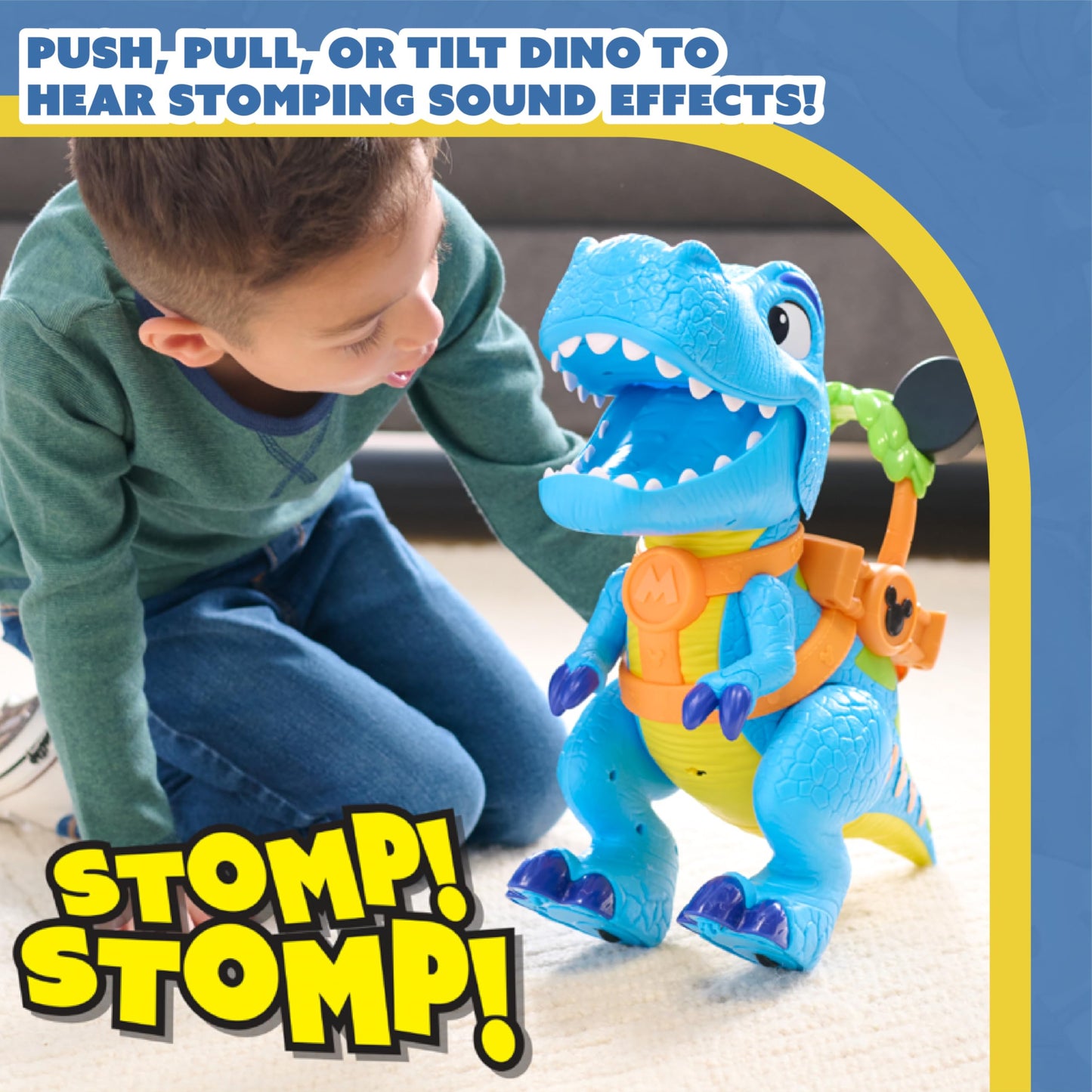 Disney Junior Mickey Mouse Roarin' Safari Dino, 4-Piece Figures and Playset, Dinosaur