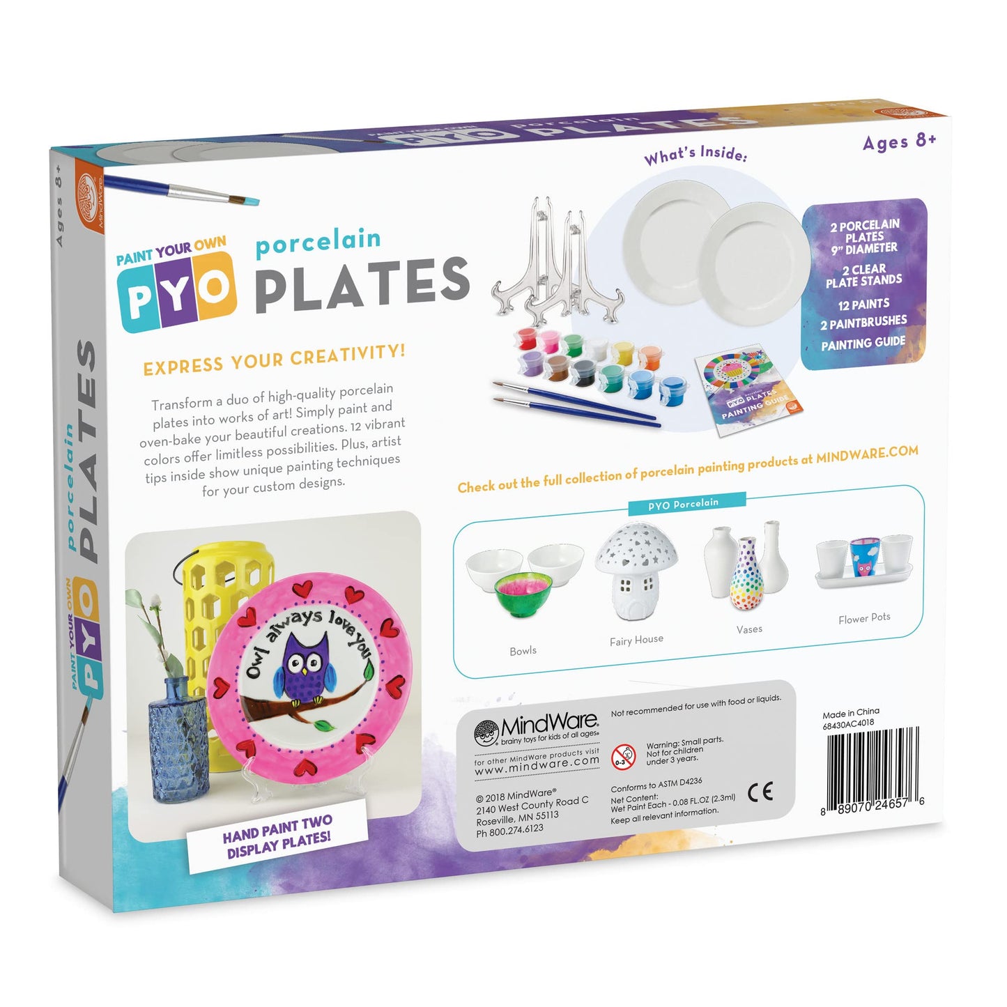 MindWare MW-24657 Paint-Your-Own Porcelain Plates Craft Kits