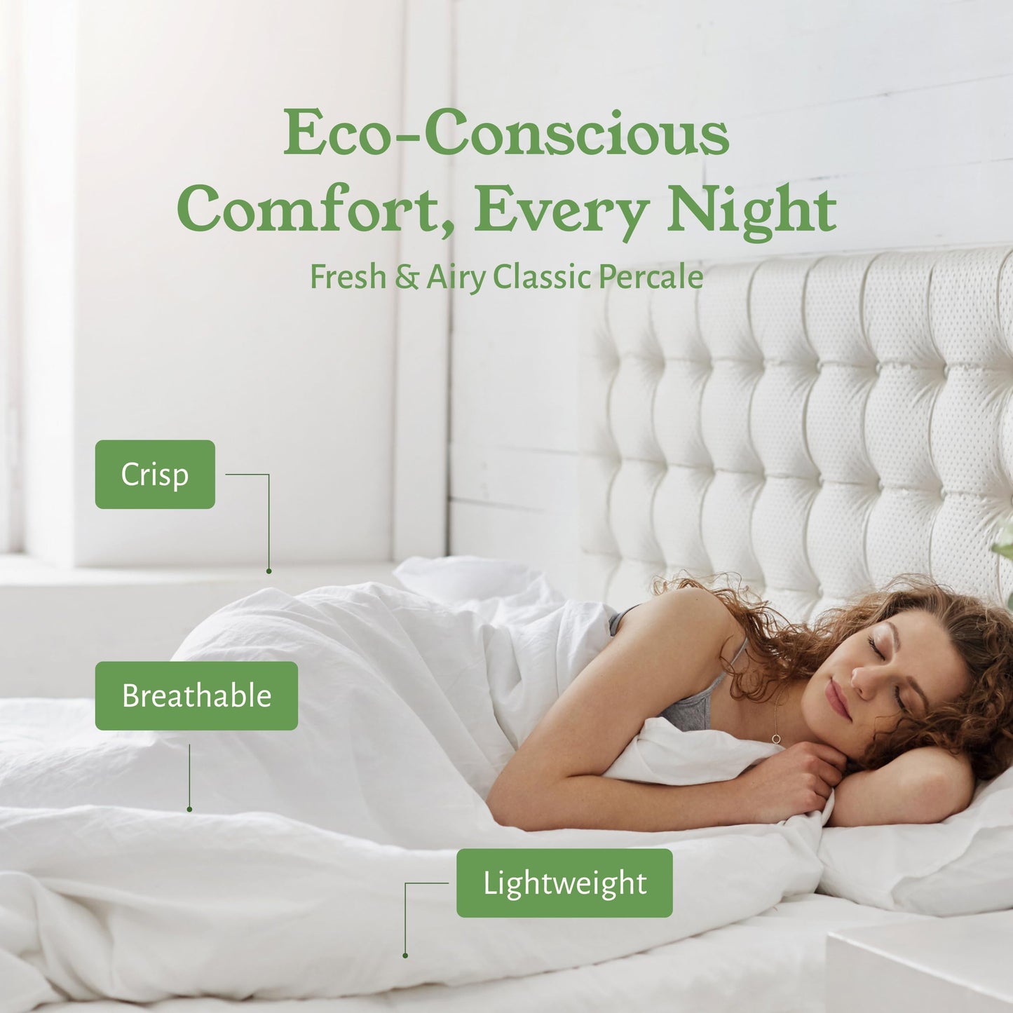 California Design Den 100% Organic Cotton King Fitted Sheet Only - Percale Fitted Sheet King with Deep Pockets, Crisp, Lightweight, Anti Skid Elastic for a Snug Fit - White