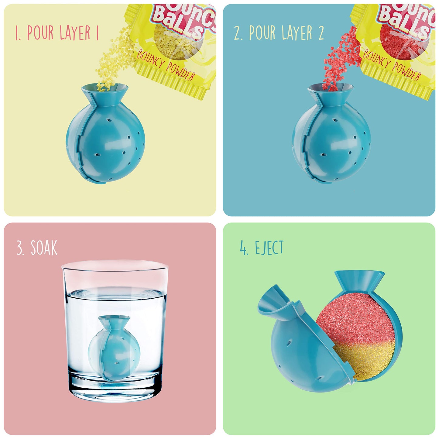 Make Your Own Bouncy Ball Kit - 12 Individual Kits - Science Party Favors - Fun DIY Arts and Crafts Easter for Kids - STEM Projects - Cool Birthday Party Activities for Kids - Create 12 Crystal Balls