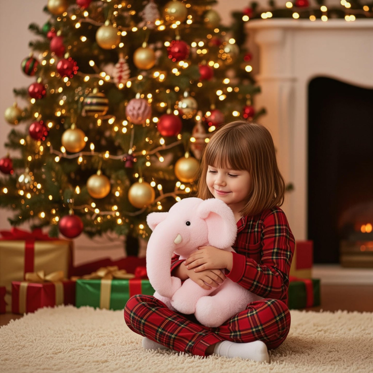 WEIGEDU 33cm Pink Elephant Stuffed Animal - Plush Toy for Boys, Girls, Kids, Baby Shower, Bedtime, Birthday