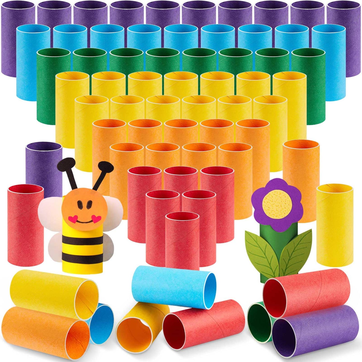 200 Pcs Cardboard Tubes for Craft Bulk 1.57 x 3.35 Inches Toilet Paper Rolls Round Thick Handmade DIY Sturdy Cardboard Tubes for Classrooms Family Crafts Art Projects Dioramas (Colorful)