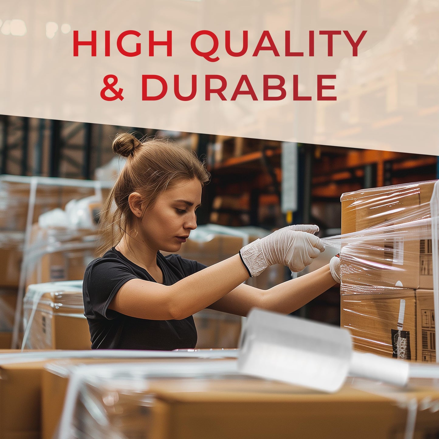 Dallas Packaging Supplies Shrink Wrap Roll for Moving | 80 Gauge 5" x 1000 FT Plastic Wraps for Packing | Clear Stretch Film for Pallets, Furniture, Boxes & Storage Protection - 6 Pack