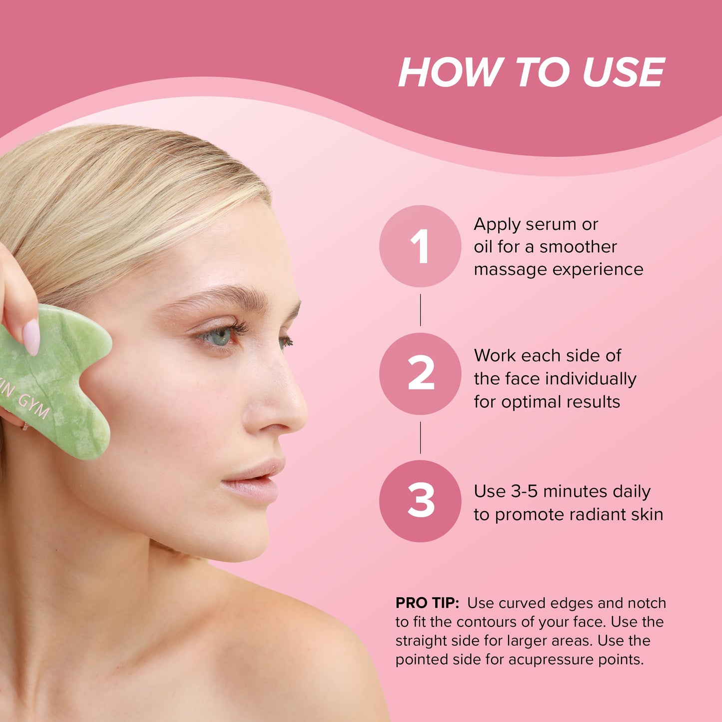 SKIN GYM Jade Sculpty Heart Gua Sha Tool, Heart-Shaped Facial Massage Tool for Sculpting and Relaxation