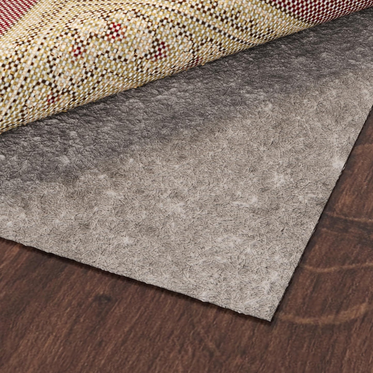 Ottomanson 3' x 10' Non-Slip Rug Pad Gripper 1/4 Inch Thick Dual Surface Felt + Rubber Gripper - Safe for All Floors, Brown