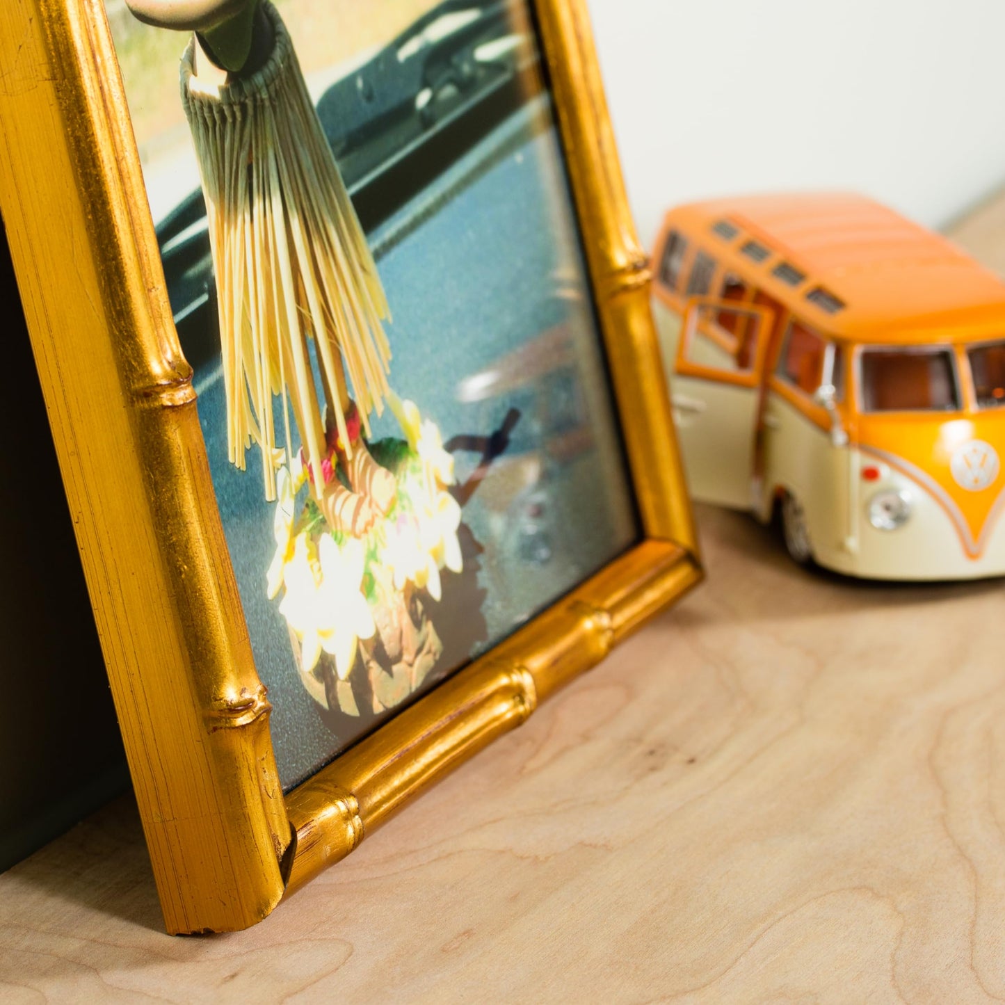 Craig Frames Faux Bamboo, 16x20 Picture Frame Matted for an 11x14 Photo, Vintage Gold