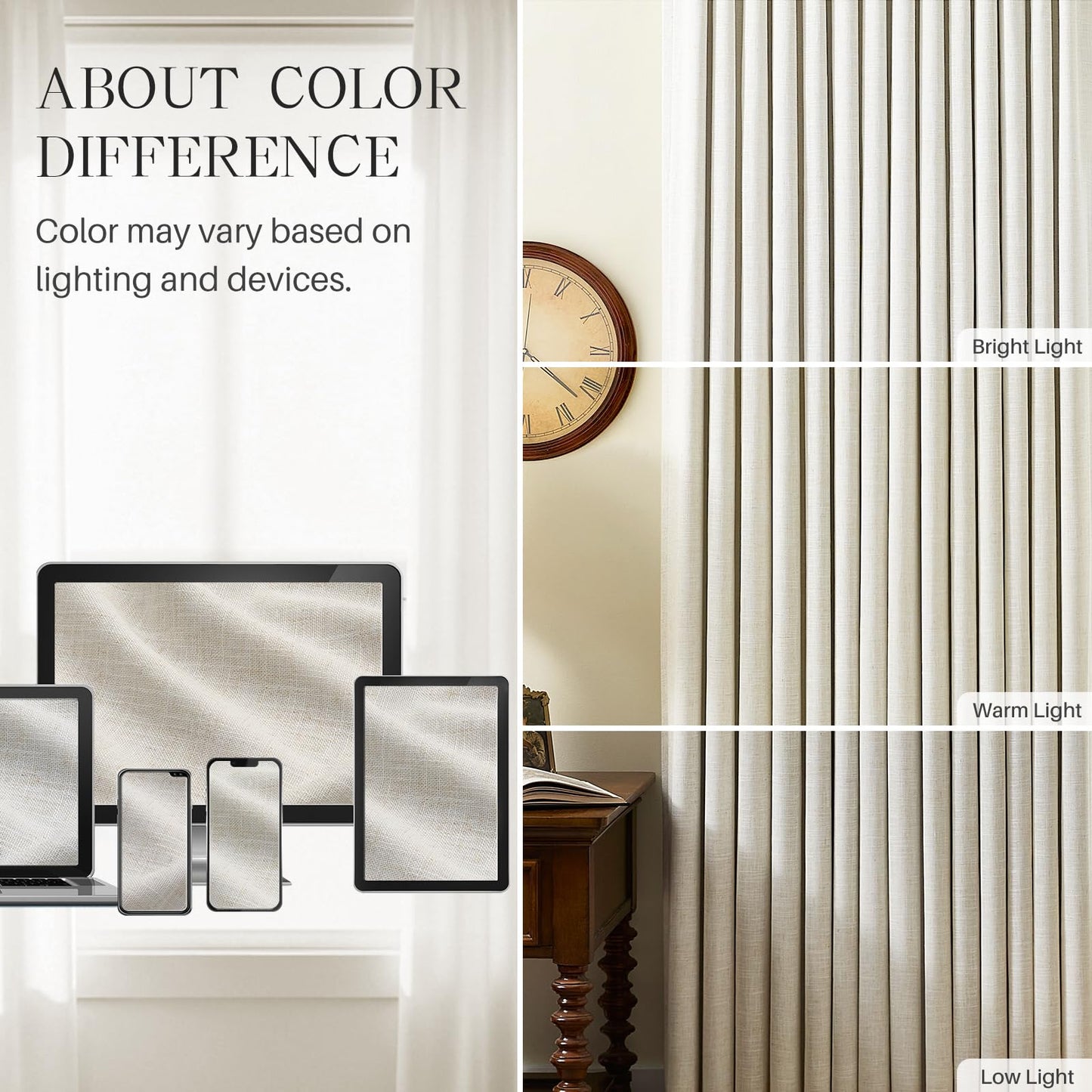 Pinch Pleated Curtains 100% Blackout Linen Curtains 90 Inches Long for Bedroom Living Room, Natural Memory Trained Thermal Insulated Room Darkening Window Pleat Drapes with Hooks, 2 Panels, 40"Wx90"L