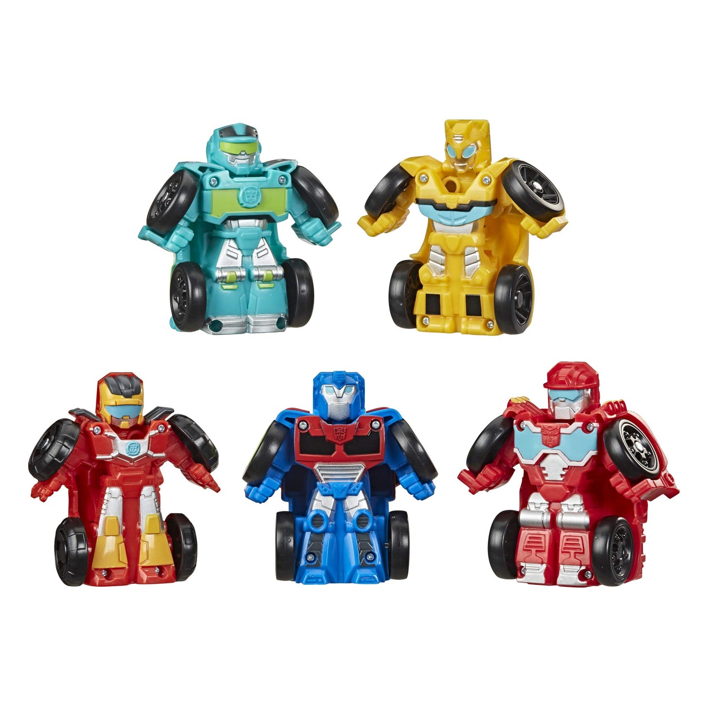 Playskool Heroes Transformers Rescue Bots Academy Mini Bot Racers Converting Robot Toy 5-Pack, 2-Inch Collectible Toy Car for Kids Ages 3 and Up