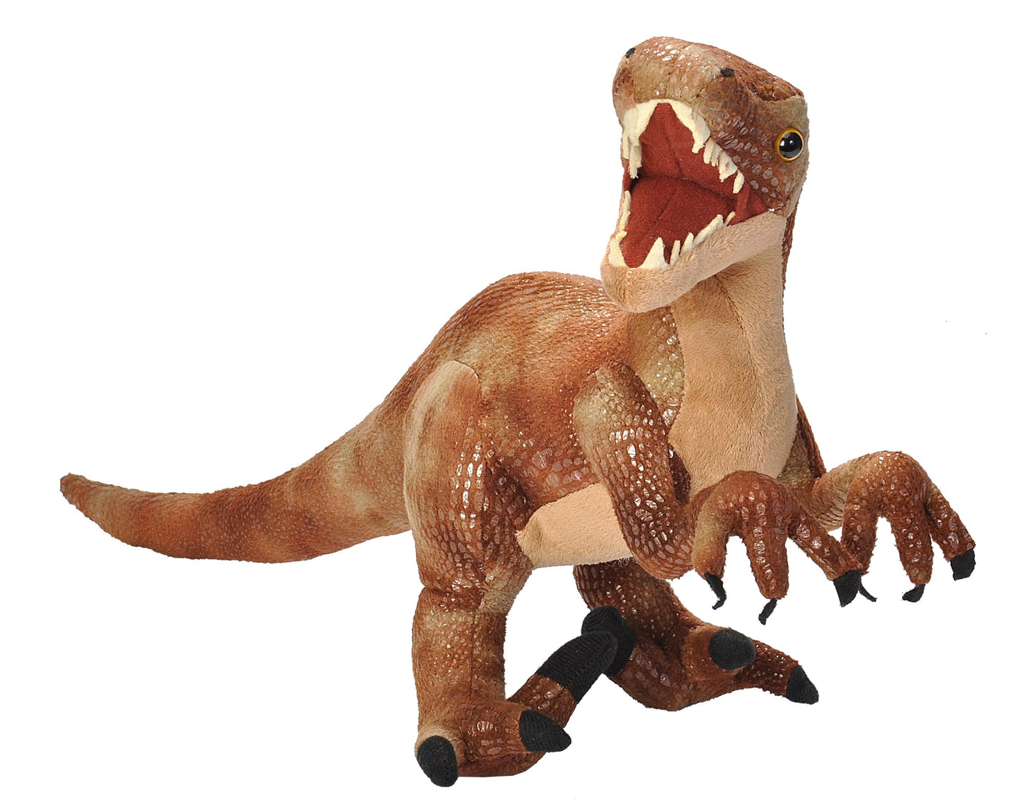Wild Republic Dinosauria II Velociraptor Dinosaur Stuffed Animal, Multicolor, Size 17