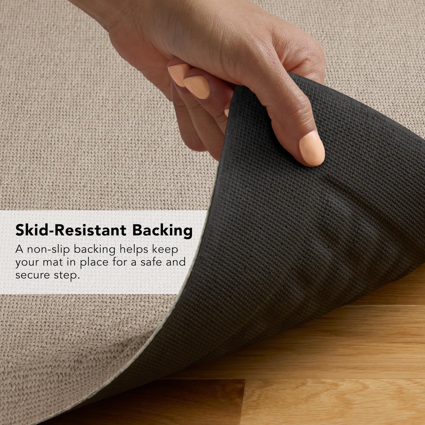 KitchenAid Gourmet Series Kitchen Comfort Gel Mat, Solid Basketweave, Milkshake Tan, 20"x39"