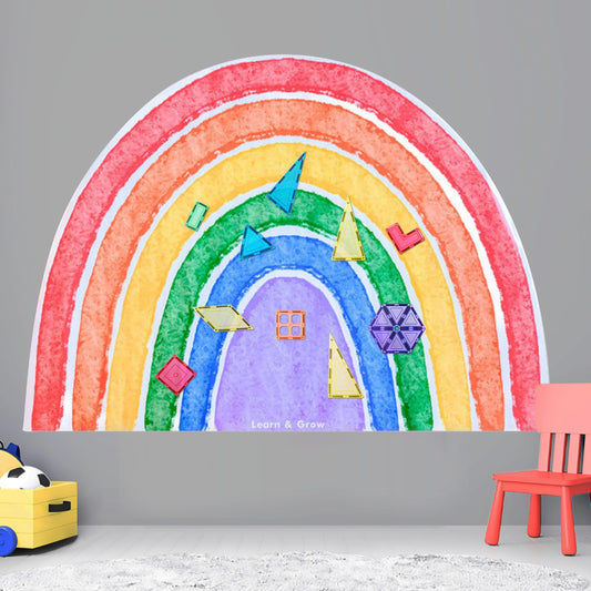 Learn & Grow Magnetic Tile Wall Decal, Magnetic Multifunctional Wall Decal, Self Adhesive Whiteboard Board Magnetic Wall Board Sticker Rainbow
