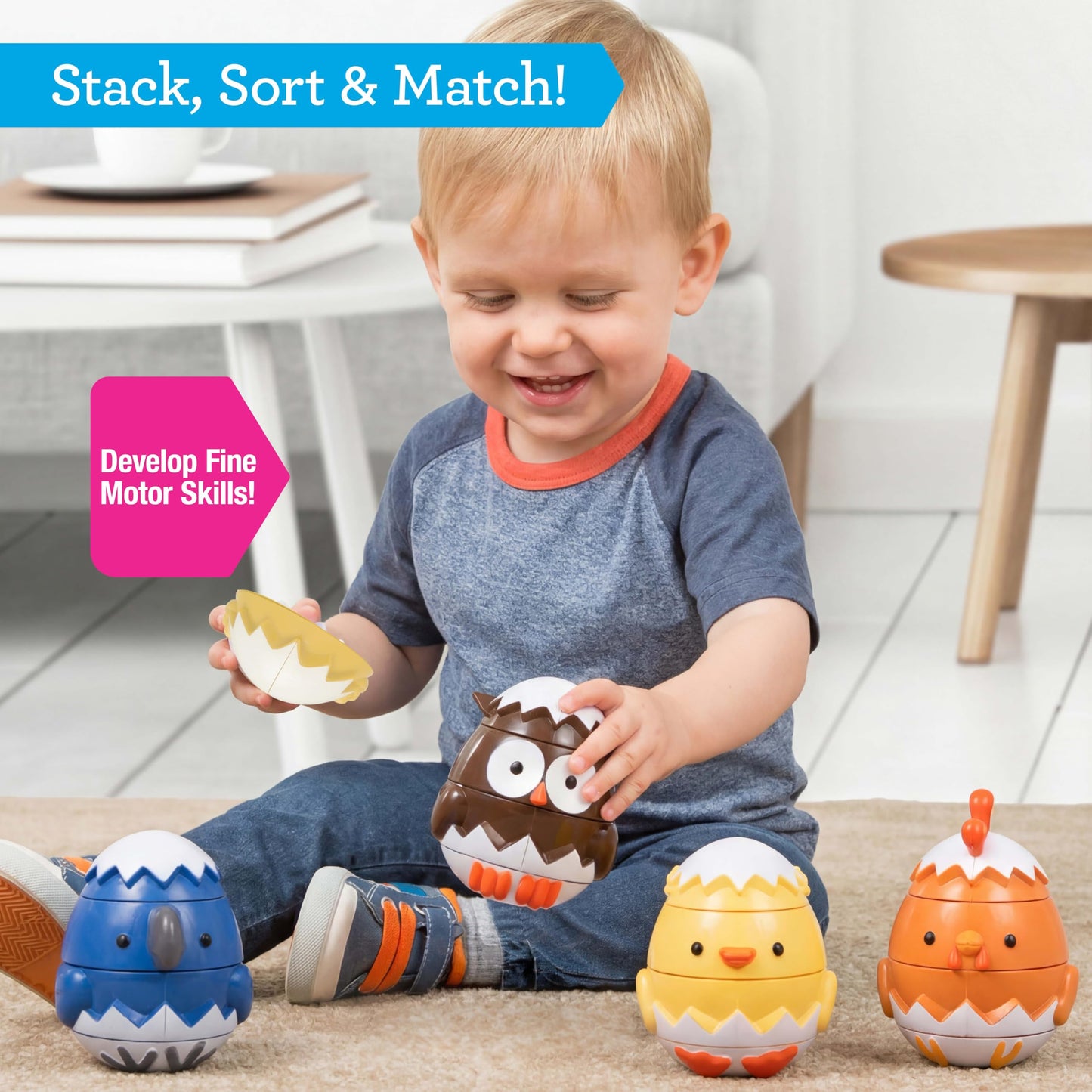 Svan Stacking and Sorting Eggs by (Mix-n-Match)