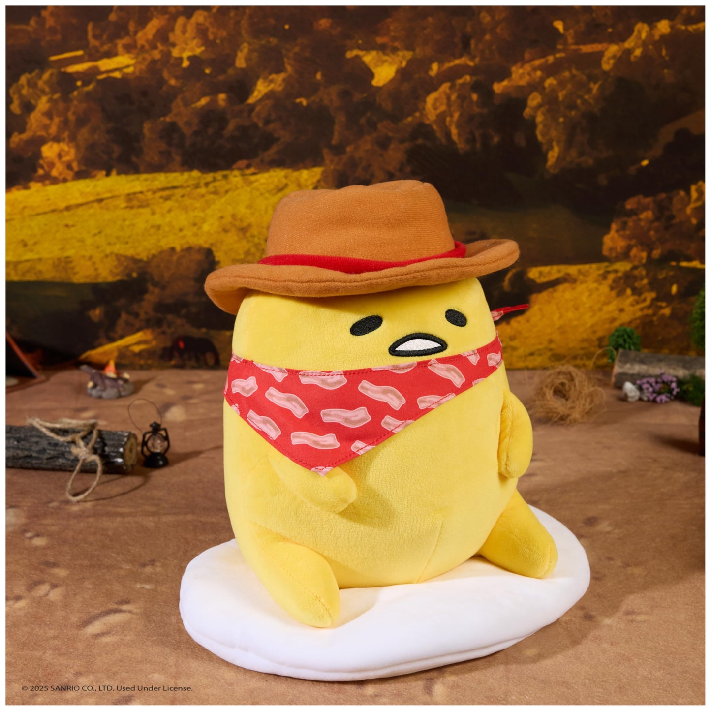 GUND Sanrio Gudetama The Lazy Egg Stuffed Animal, Gudetama Cowboy, Plush Toy for Ages 1 and Up, 9”