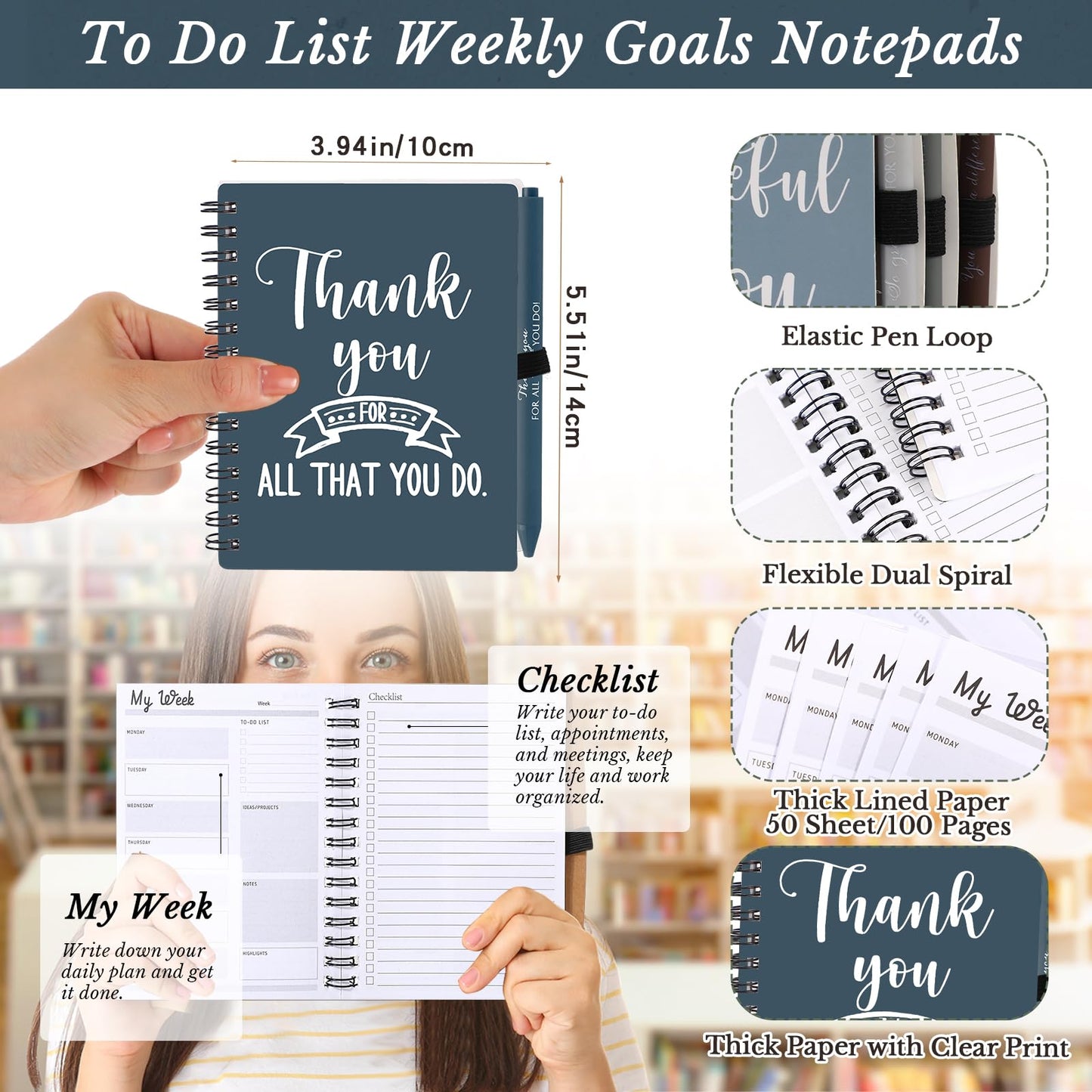 Tellingyou Bulk Employee Appreciation Gifts A6 Notebook with Pens CNA Week Appreciation Gifts Thank You for Team Office Coworker Staff Graduation Teacher Volunteers(Neutral Colors,100 Pcs)