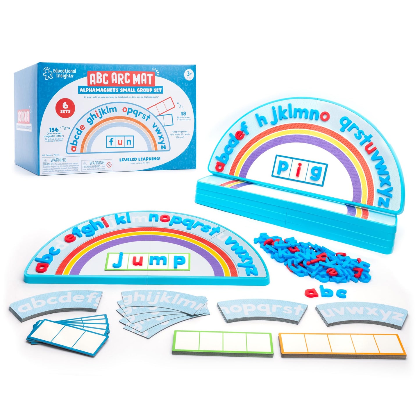 Educational Insights ABC Arc Mat AlphaMagnets® Small Group Set - Alphabet Puzzles for Kids, Letter Learning Kit, Preschool Classroom Must Haves, Magnetic Blocks, Fine Motor Toys for Toddlers Ages 3-5