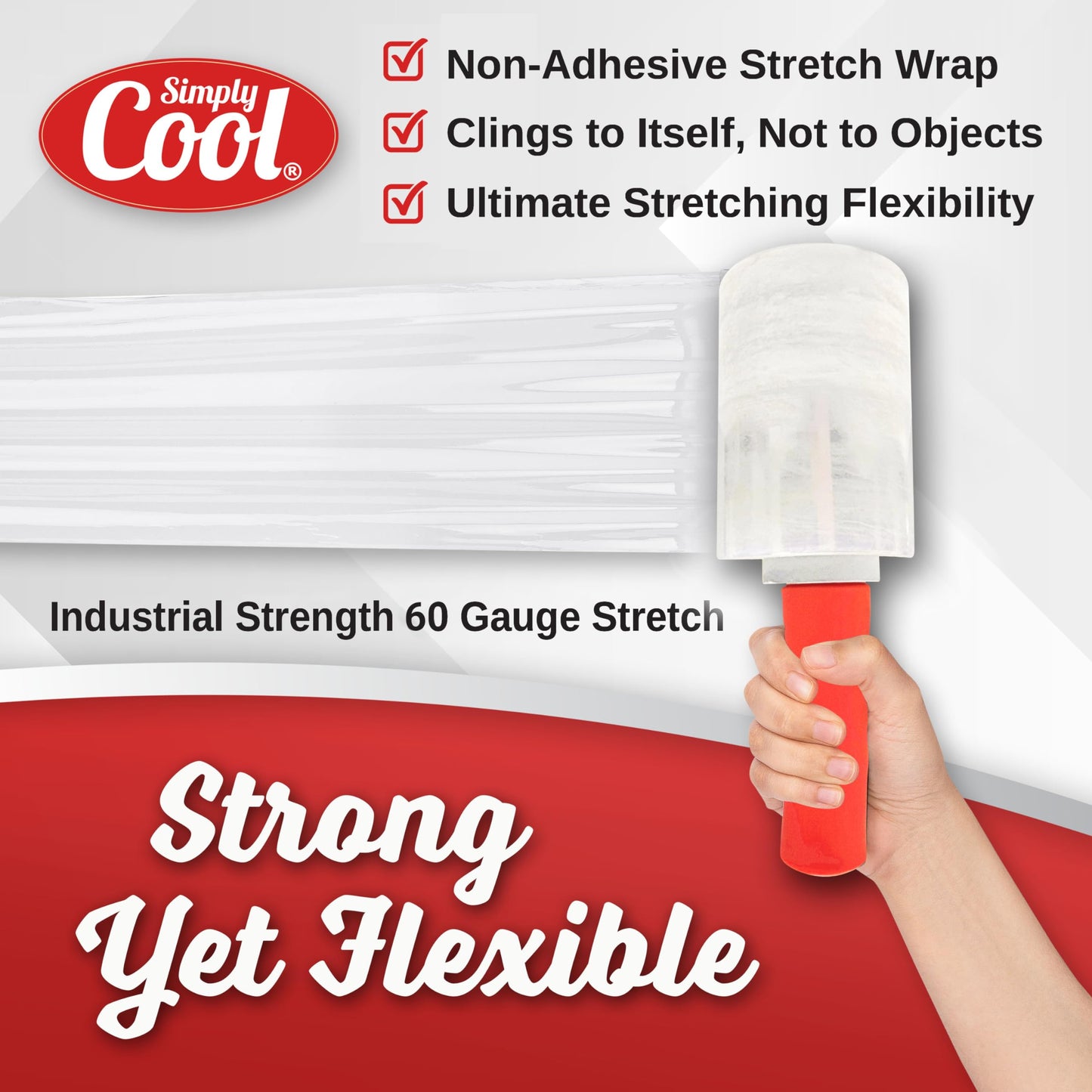12 Pack Industrial Strength Mini Hand Stretch Wrap with 2 Plastic Handles, 60 Gauge Thick, 5" x 1000 Ft Roll, Shrink Wrap Roll for Moving Pallets, Plastic Wrap for Packing, Heavy Duty Stretch Film