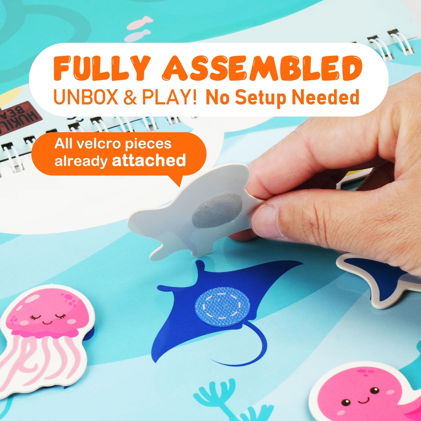 BenBen Busy Book for Toddlers, 30 Pages, Pre-Assembled, Montessori Toys, Preschool Learning Activities, Educational Sensory Toys, Kids Activity Book, Autism Learning Materials