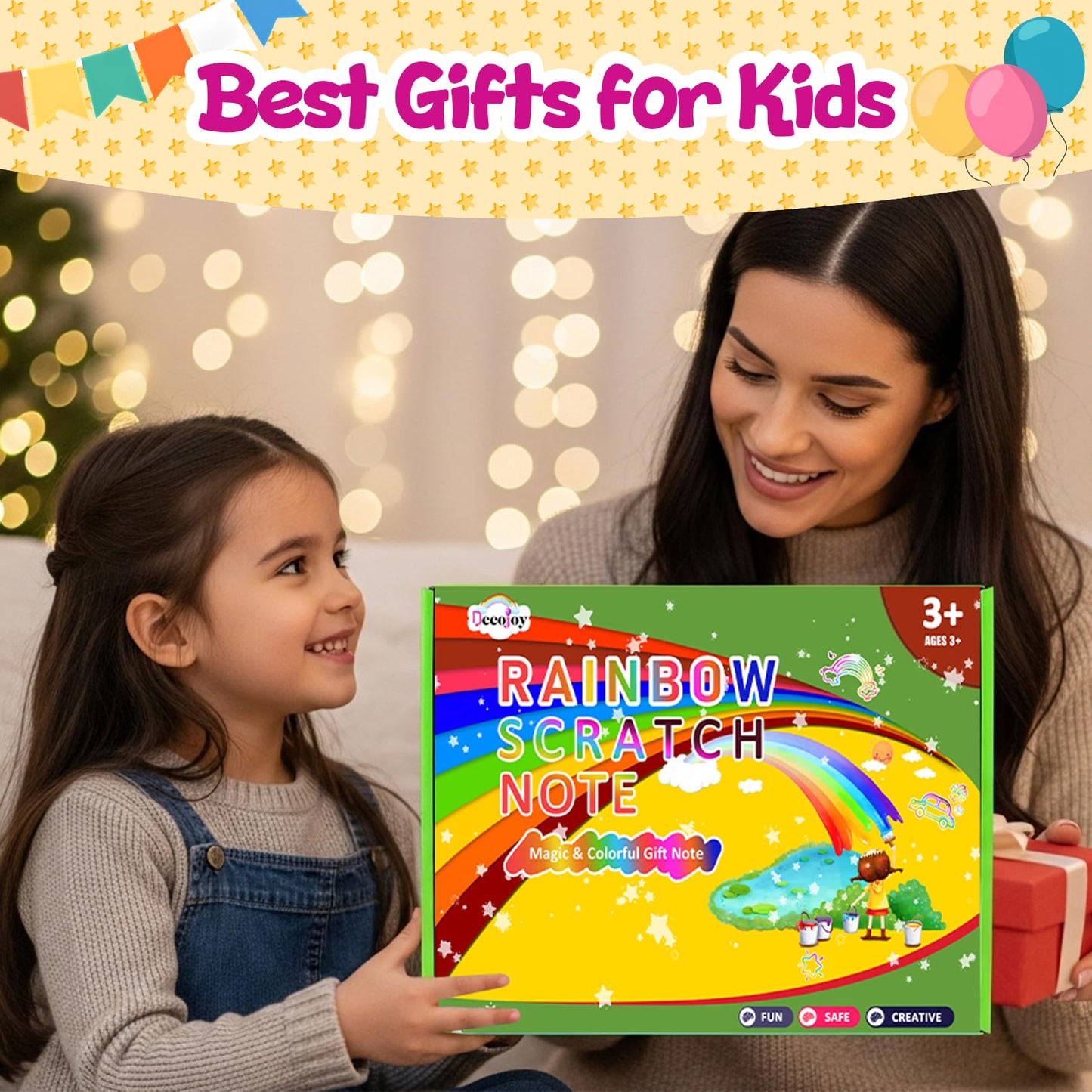 DECOJOY Party Favors for Kids 4-8, Scratch Art Birthday Return Gifts, Bulk Rainbow Scratch Paper Notebook 24 Sets Supplies, Cool Craft Kit Goodie Bags stuffers for Girls Boys School Classroom
