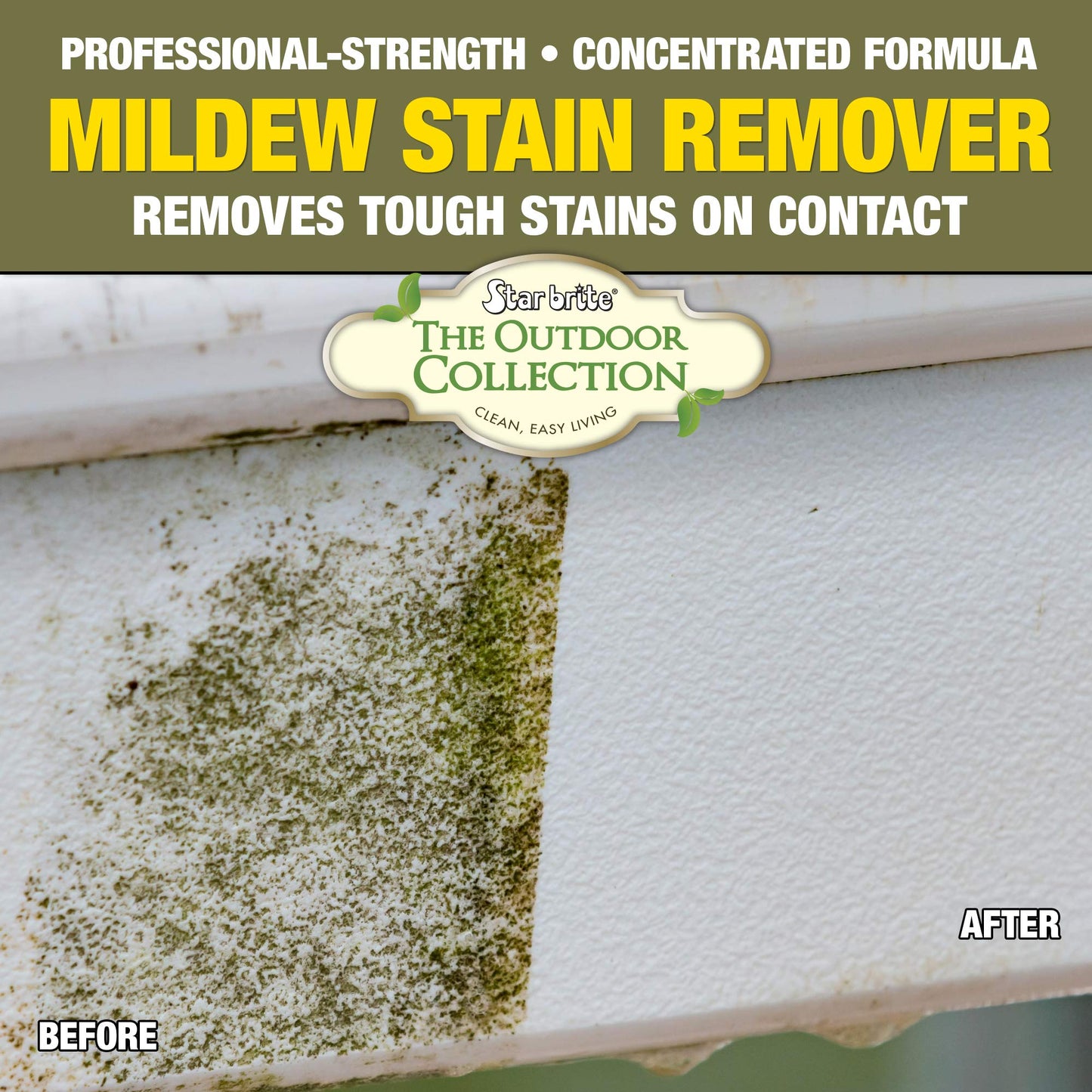 STAR BRITE O/C Mildew Stain Remover - Professional Strength, Quick-Acting, Multi-Surface Cleaner for Outdoor Furniture, Vinyl & Grout - 1 Gallon (054400)