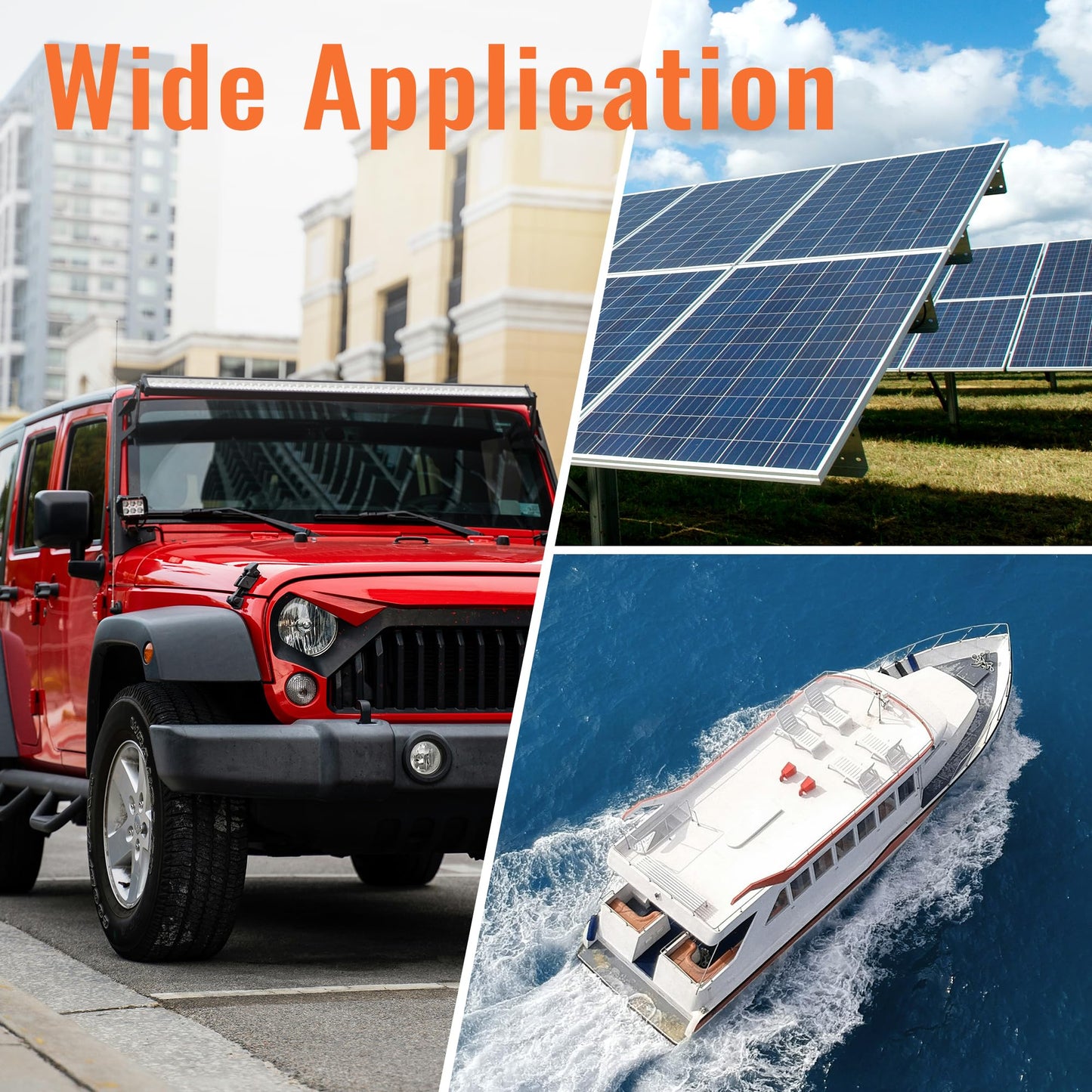 Joinfworld 400A Power Distribution Block 12V Bus Bar with 4 x 5/16"(M8) Studs Battery Bus Bar 48V DC Marine Terminal Block for Automotive Car Solar - Negative&Positive