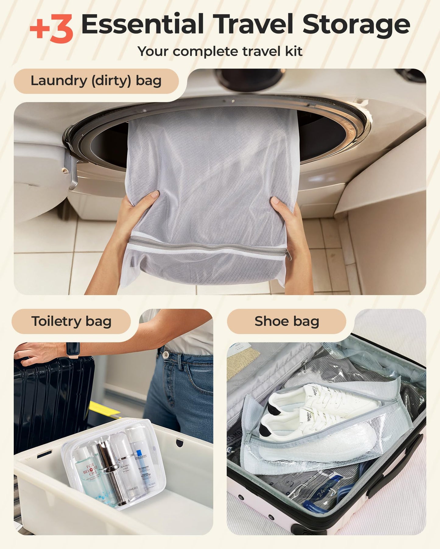 BAGSMART Vacuum Bags for Travel with Rechargeable Air Pump, Portable Space Saver Bags for Travel & Home, Vacuum Compression Seal Bag for Clothing, Blanket, 21 Pack Pink