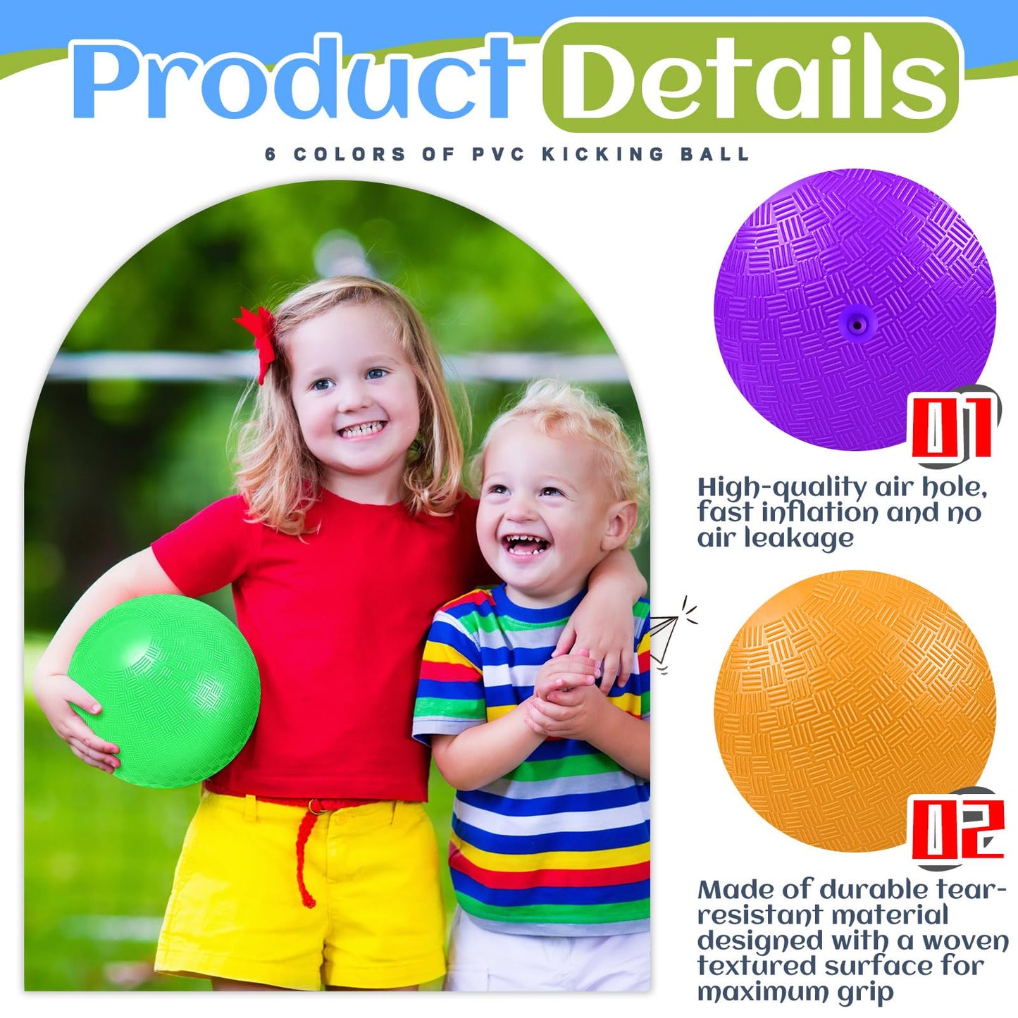 Hiboom 12 Pcs Playground Balls 5 Inch Dodgeball Playground Balls Kick Outdoor Inflatable with 1 Pcs Hand Pump for Adults Yoga Exercise Gym Schoolyard(Multi Color)