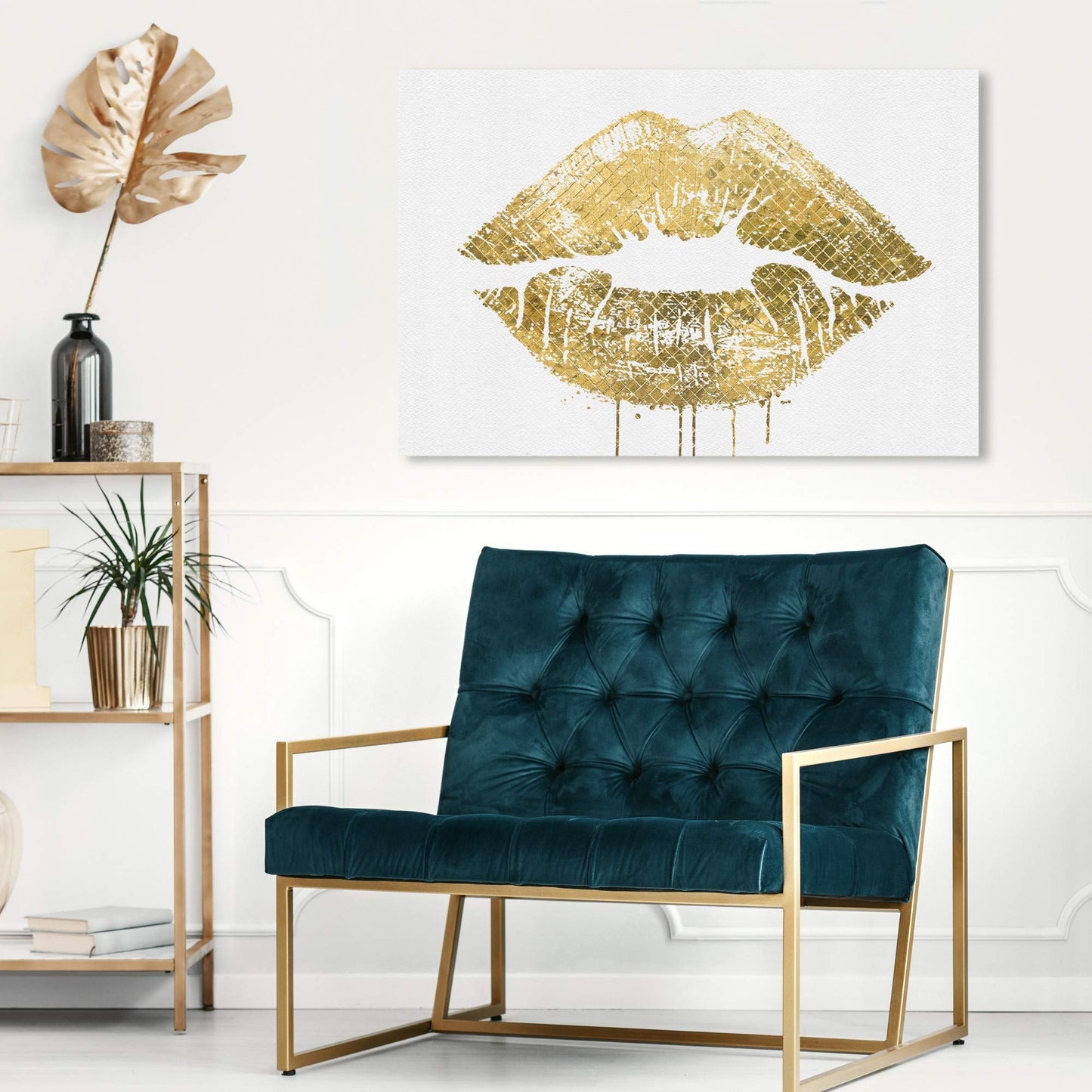 The Oliver Gal Artist Co. Fashion and Glam Wall Art Canvas Prints Please' Home Décor, 30 in x 20 in, White, Gold
