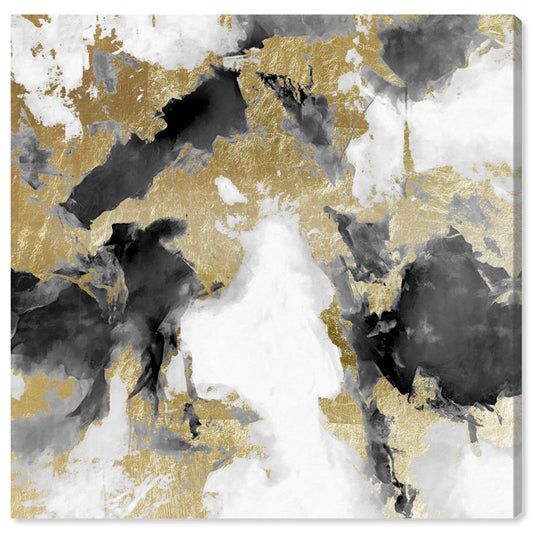 Wynwood Studio Abstract Wall Art Canvas Prints 'Explosive Shade White and Gold' Home Décor, 30 in x 30