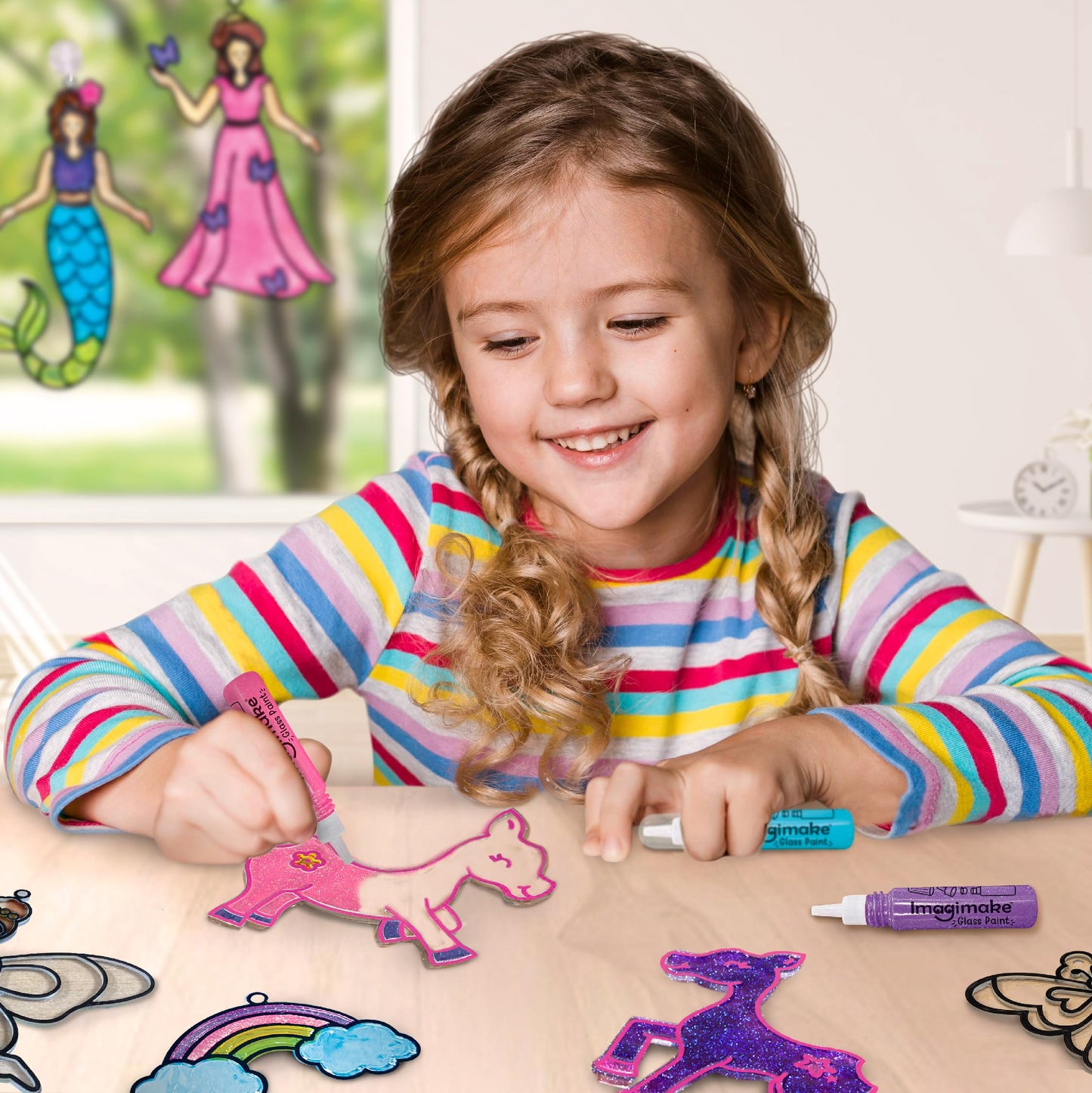 Imagimake Window Art Princess & Unicorn | Suncatcher Kit | Unicorn Toys for Girls Age 5-8 | Craft Kits for Girls Ages 8-12 | Easter Gifts for Kids | Easter Toys