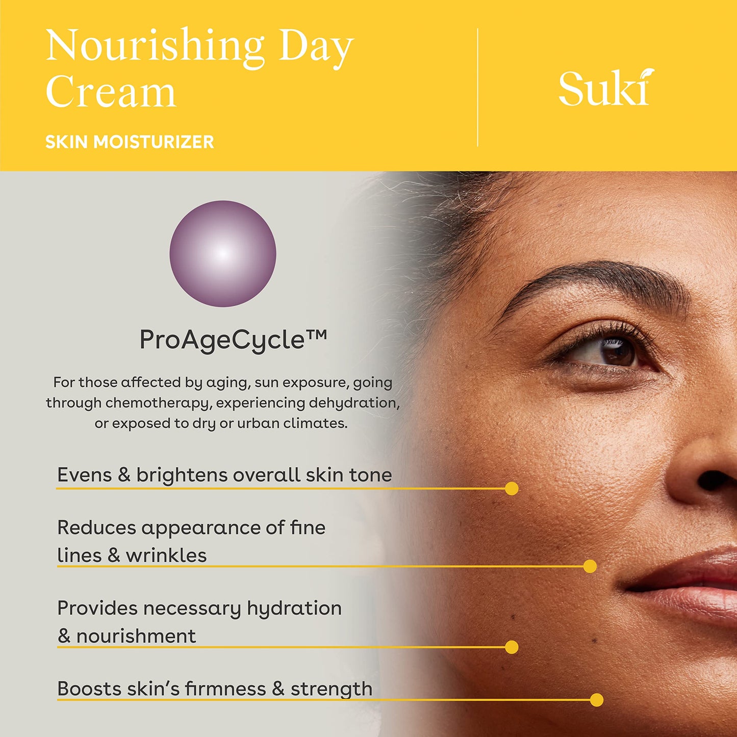 Suki Skincare Nourishing Day Cream - With Vitamin C & Firming Collagen Peptides - Rich, Luxurious, Age-Defying Cream For Super Smooth & Hydrated Skin - 50ml