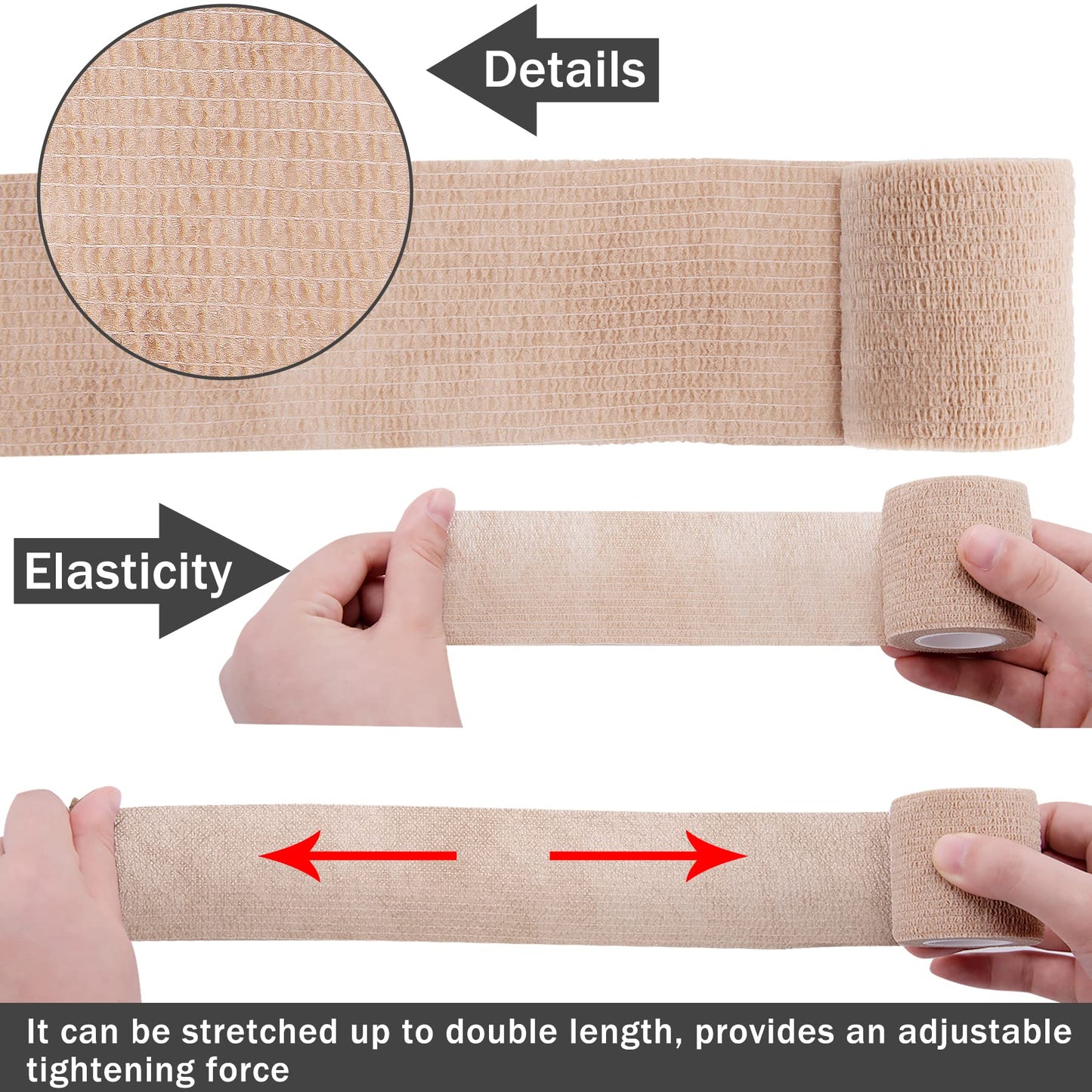 BQTQ 96 Rolls Self Adhesive Bandage Wrap Tape 2 Inch Self Adherent Wrap Self Stick Bandage Athletic Wraps Tape Stretch Bandages for Wrist Ankle Swelling Sprains (Rich Color)
