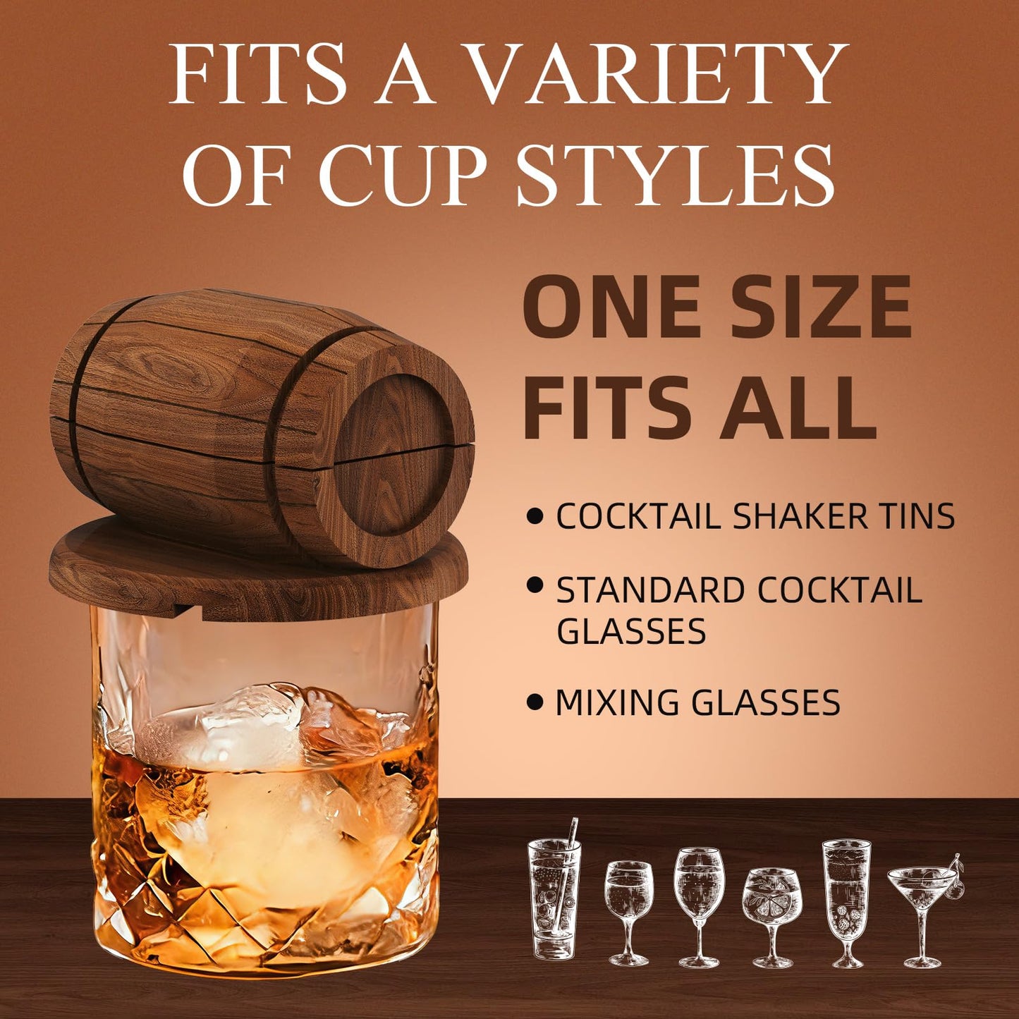 Enhanced Whiskey Smoker Kit with Torch – Old Fashioned Cocktail Smoker Infuser Set, 6 Wood Chip Flavors with Glasses & Ice Ball Molds – Gifts for Men, White Elephant & Stocking Stuffers (No Butane)