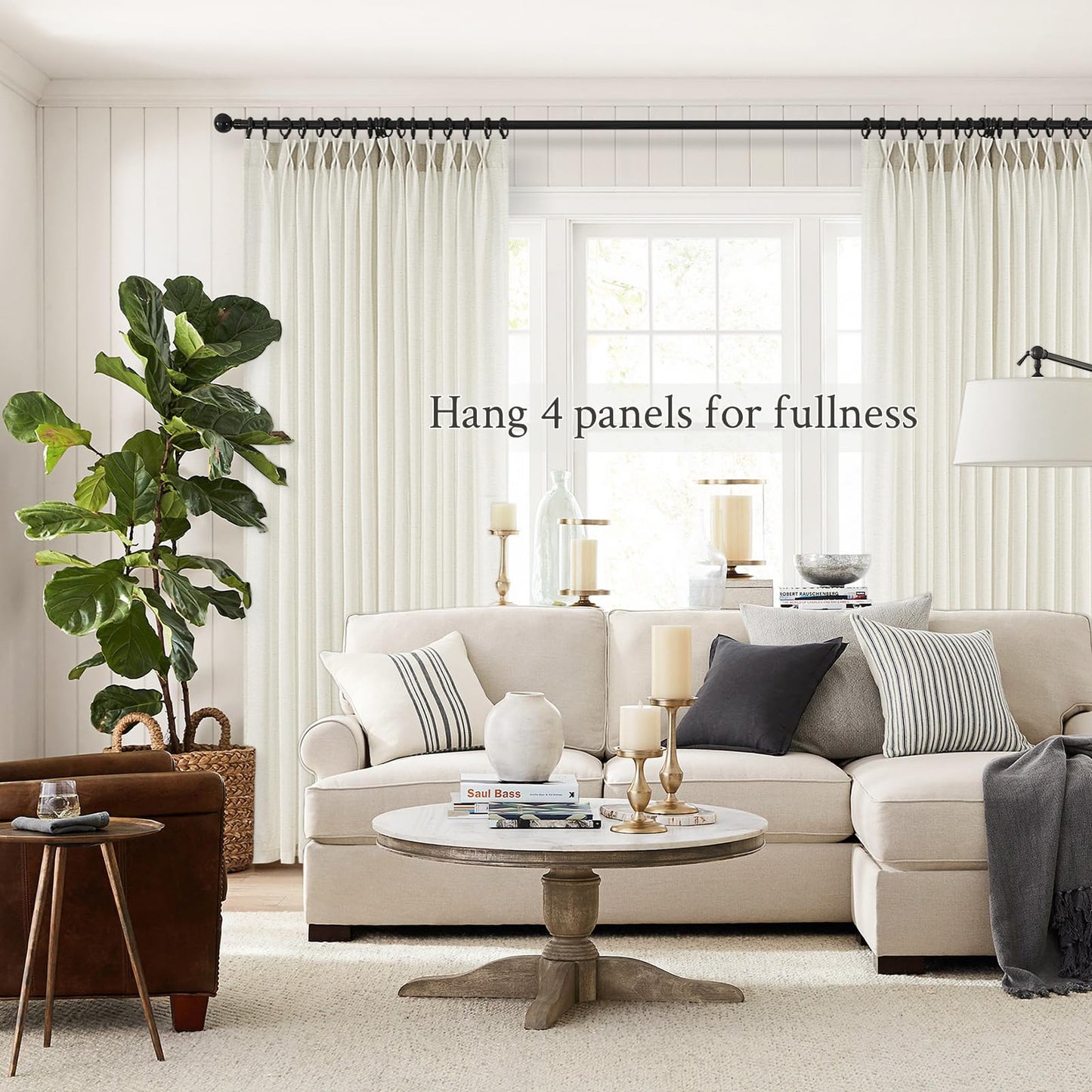 96 Inches Long Pinch Pleated Semi Sheer Curtains,Natural Linen Blended Light Filtering Window Curtains 96 Length 2 Panels for Living Room Bedroom Pinch Pleat Drapes with Hooks 2 Panels 40" Wx96 L