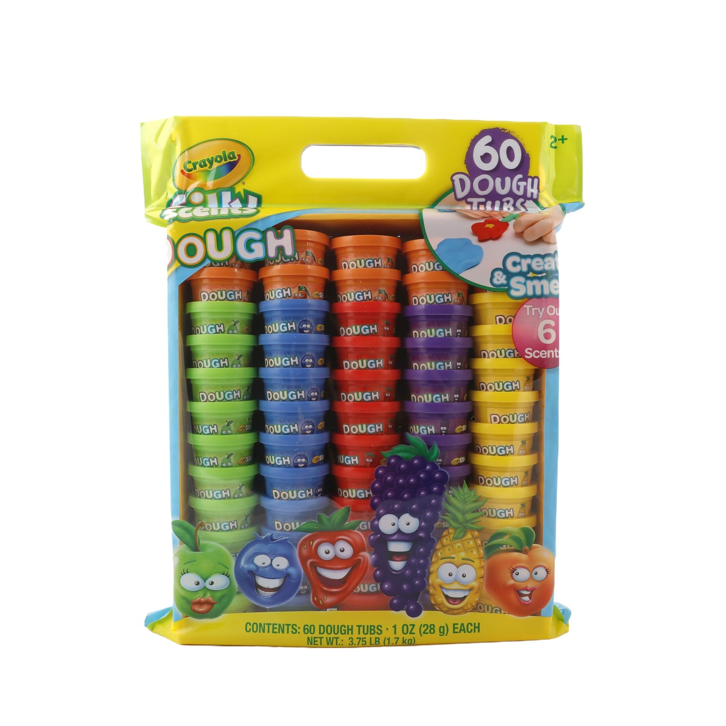 Crayola - Dough - Silly Scents 60 Pack | 60x1oz Scented Play Dough Party Pack | 60 Modeling Compound Tubs in 6 Bright Colors & Scents | Kids Party Favors | Classroom Prizes | Summer Activities
