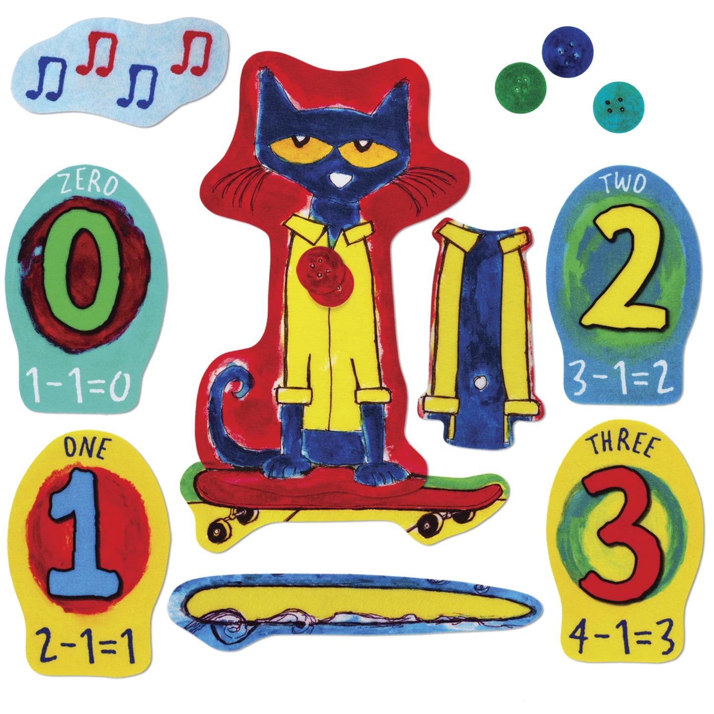Little Folks Visuals LFV22852 Pete The Cat and His Four Groovy Buttons Flannel Boards