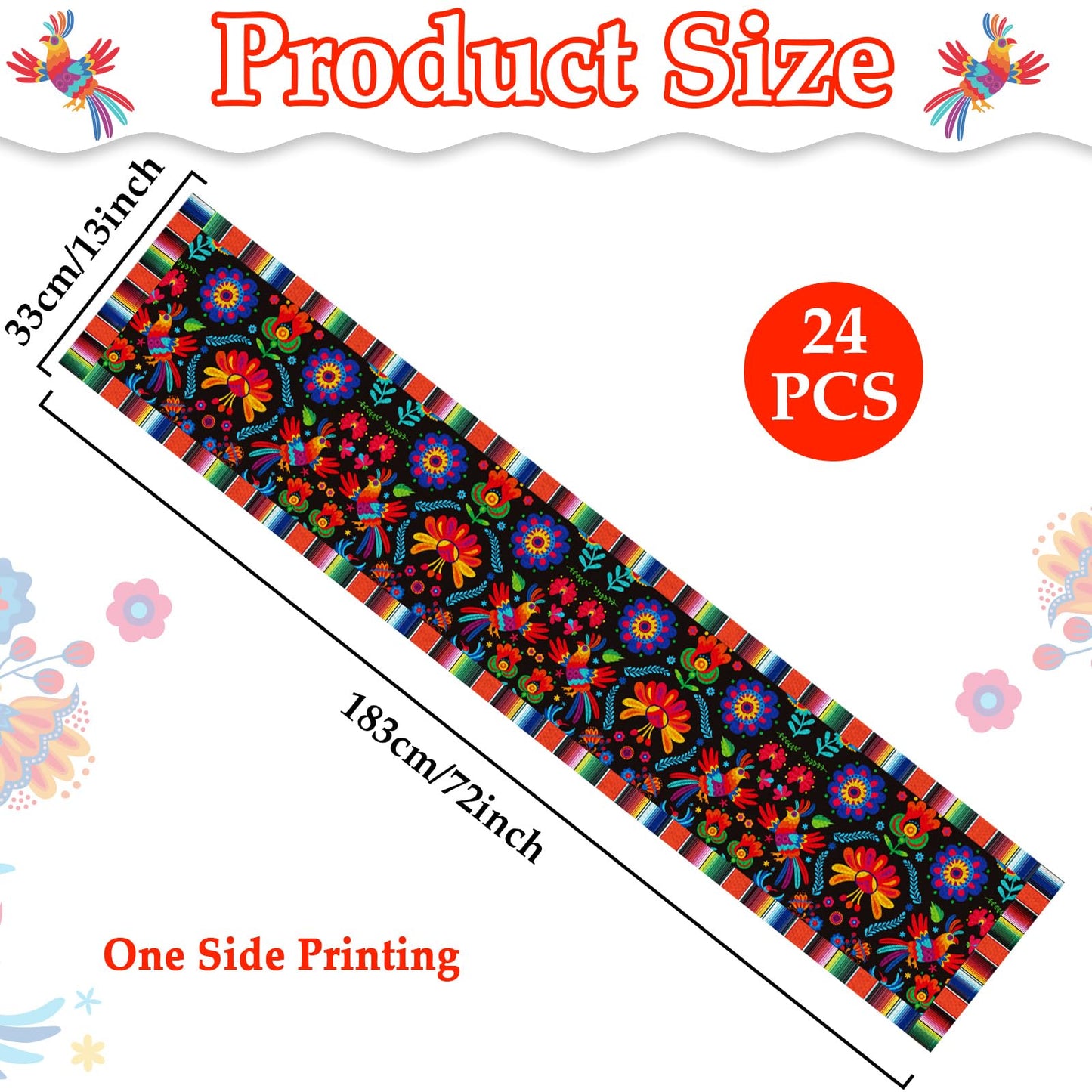 Lonfliness Linen Mexican Fiesta Table Runner 12 Pack 72×13in Long Day of The Dead Farmhouse Runner Dia De Los Muertos Runners Kitchen Dining Home Table Decoration Day of The Dead Decor and Supplies