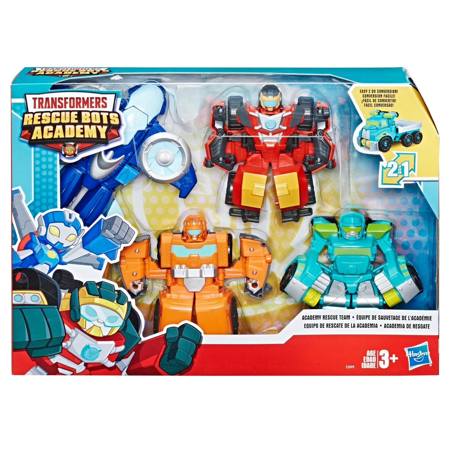 Playskool Heroes Transformers Rescue Bots Academy Academy Rescue Team Pack, 4 Collectible 4.5-inch Converting Action Figures, Toys for Kids Ages 3 and Up