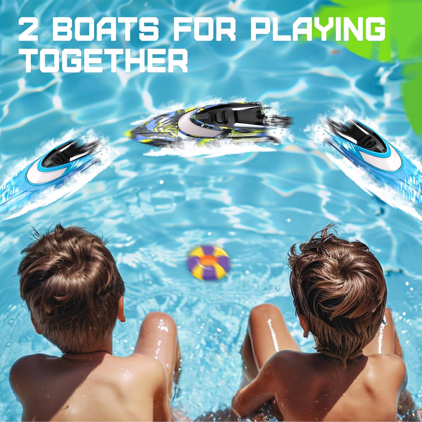 BEZGAR RC Boat, 2 Packs 12 inch Fast Speed RC Boat 30 KPH with A Portable Suitcase for Lakes & Pools & Salt Water, Summer Toys for Adults and Ideal Gifts for Kids Boys Age 6 7 8-12 Years Old - TX2P1