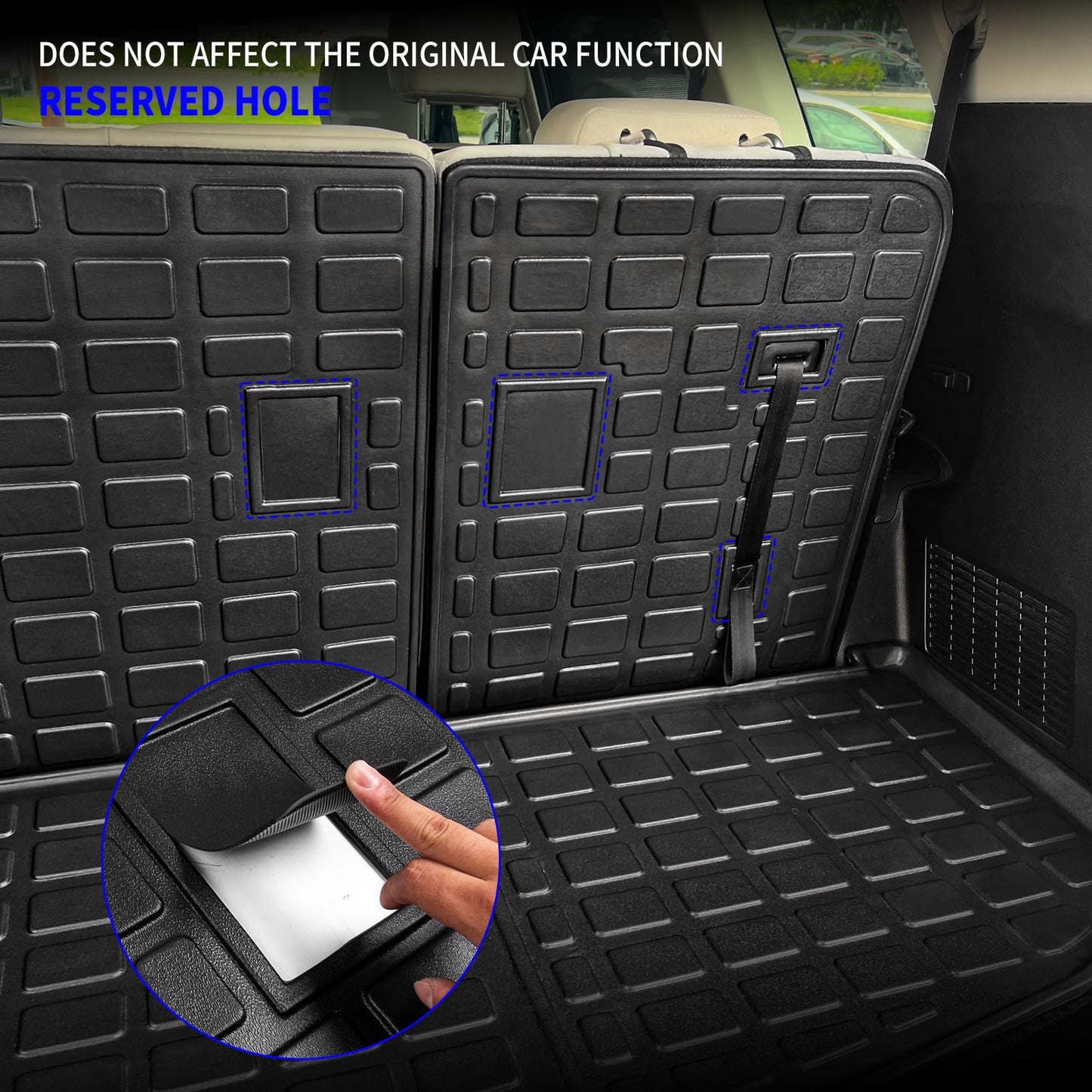 Rongtaod Cargo Mat Compatible with 2020-2025 Kia Telluride Cargo Liner Trunk Mat TPE All Weather Back Seat Cover Protector 2024 Telluride Accessories (Trunk Mat with Backrest Mat)