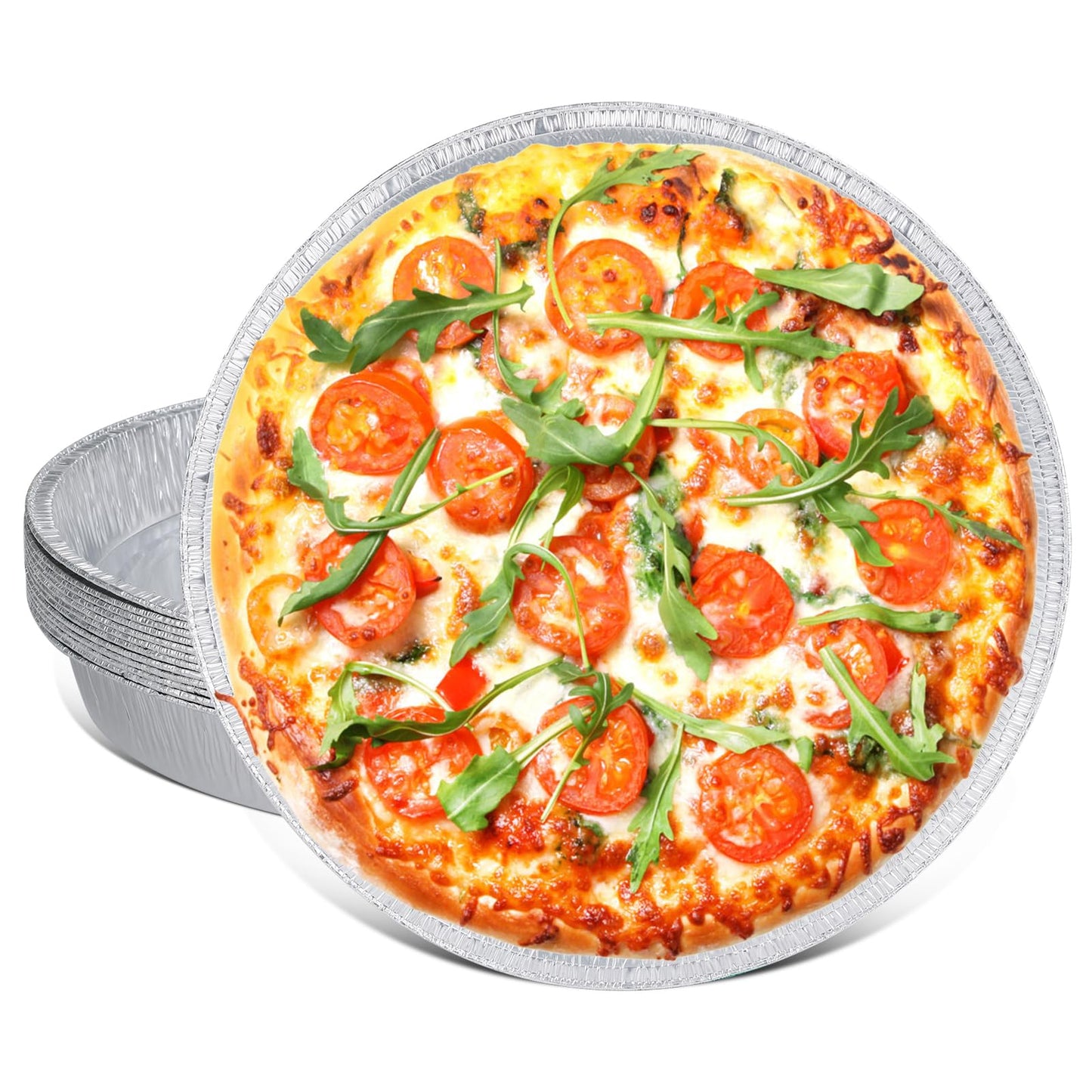 12 Inch Aluminum Pizza Pans, 12 Pack Disposable Round Foil Pizza Pan Trays, Oven & Freezer Safe Disposable Pizza Pan for Baking, Serving, Catering & Parties