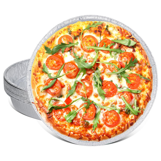 12 Inch Aluminum Pizza Pans, 12 Pack Disposable Round Foil Pizza Pan Trays, Oven & Freezer Safe Disposable Pizza Pan for Baking, Serving, Catering & Parties