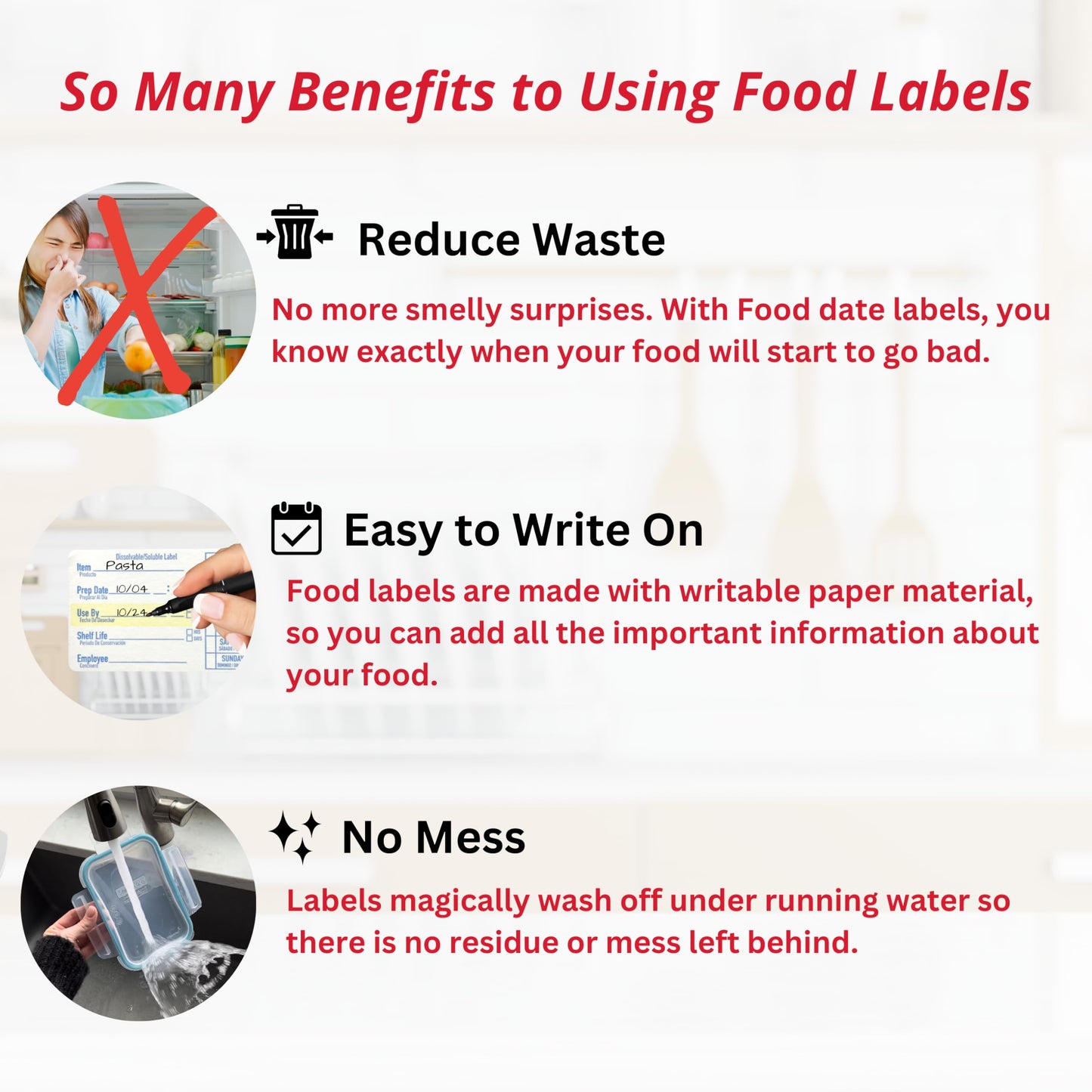 ATL Direct 2x3 Dissolvable Food Labels, 1000 Label Stickers, Bottle Labels for Storage Bins, Sticker Labels for Food containers, (1000, Blue)