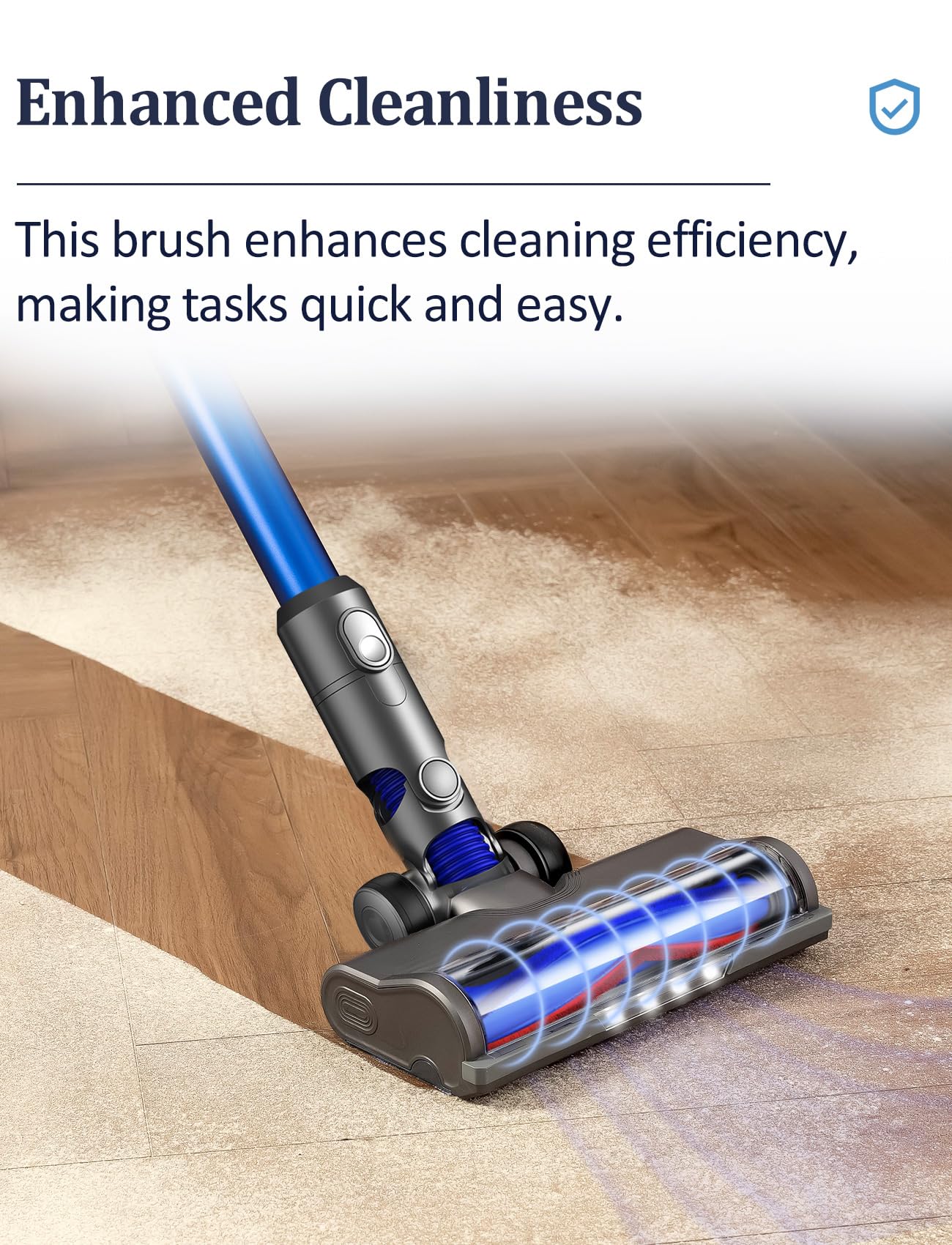 Vacuum Attachments for Dyson V6 Cleaners, Brush Motorhead Head with LED Lights for Hardwood Floor and Carpet, V Shape Bristle Roller Replacement Parts for DC59 DC61 DC62 DC74
