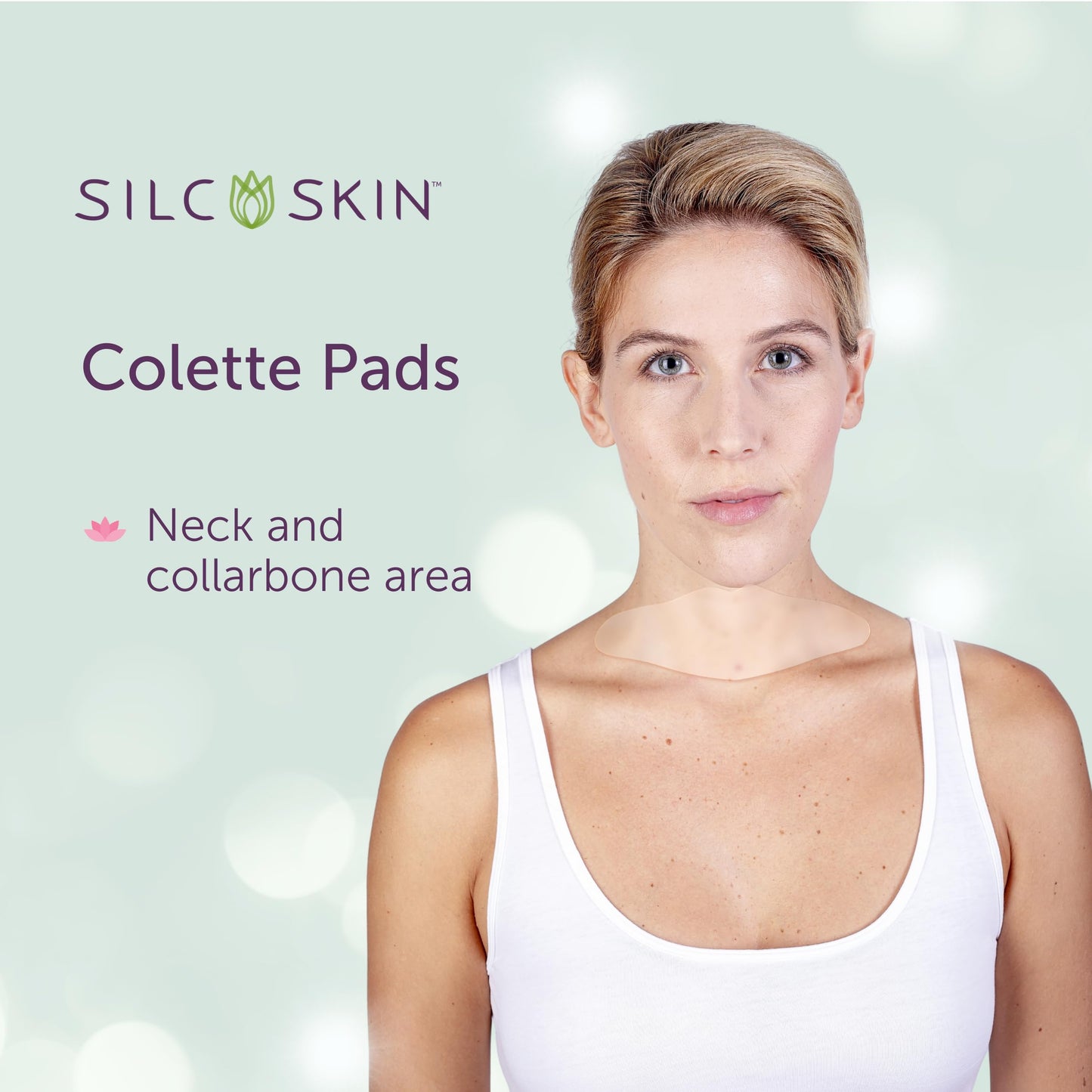 Silc Skin Collette Pad - Medical-grade Neck Wrinkle Patches, Smoothing Anti Wrinkle Neck Pads, Reusable Silicone Neck Patches, 30 Day Supply