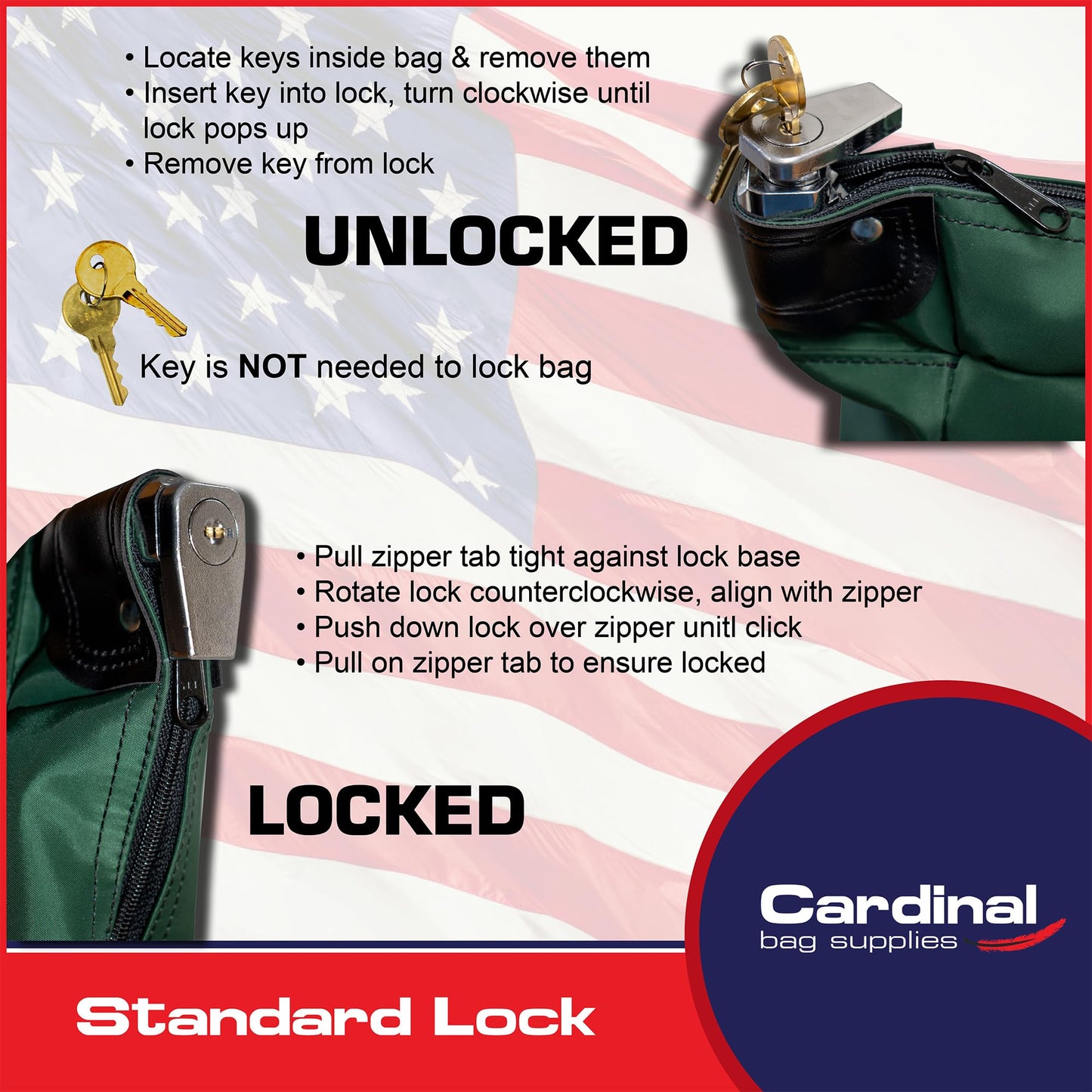 Cardinal bag supplies Briefcase Locking Document Bag, 17 x 14 x 5 inches (Forest Green)