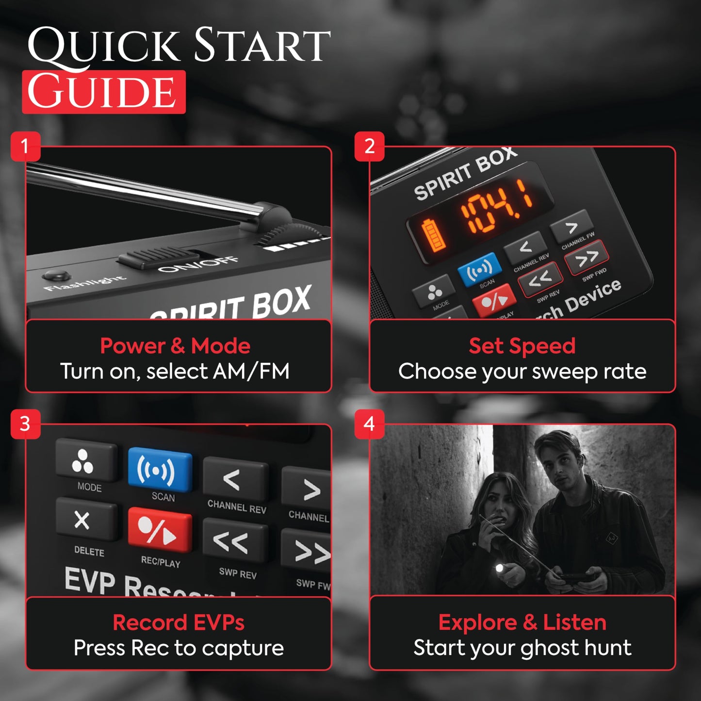 PARANORMIC Spirit Box Ghost Hunting Equipment — Handheld EVP Ghost Hunting Equipment Kit with 32 GB Micro SD & Integrated Flashlight — Paranormal Equipment Ghost Box for Scanning & Recording Spirits