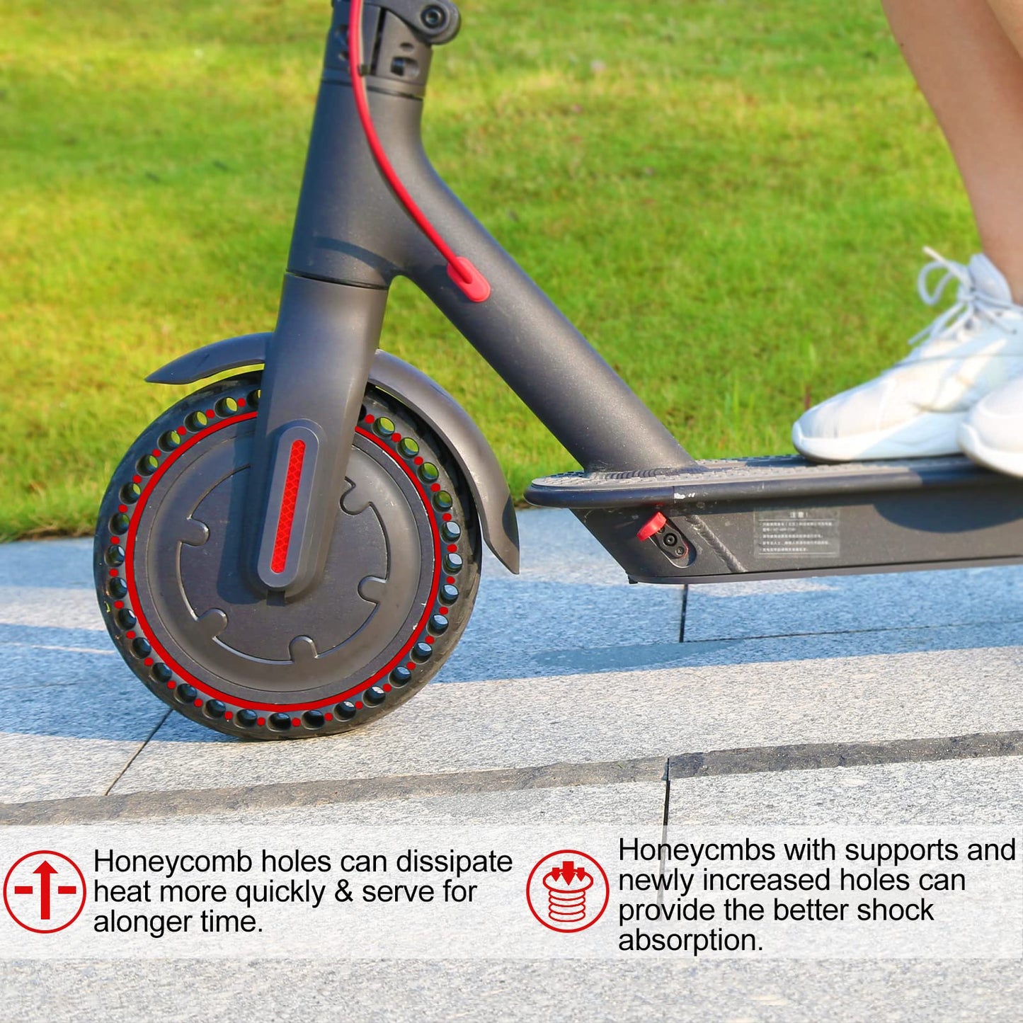 BANGTING 2PCS 8.5x2 inches Solid Tires for Electric Scooter, 8 1/2 x2 Tire for Gotrax GXL V2 / XR/APEX, 50/75-6.1 Tire Replacement for Xiaomi Pro 2 / M365 / 1S and All 8.5'' Scooter Tires