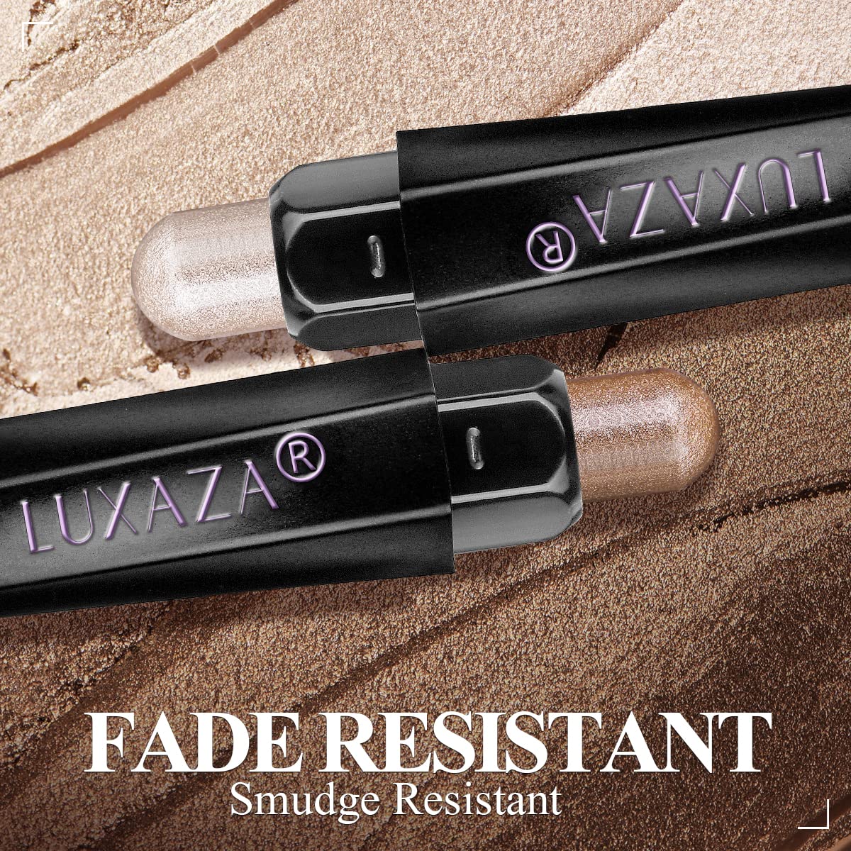 LUXAZA 10PCS Eyeshadow Stick,Shimmer And Neutral Champagne Pink Metallic Eye Shadow sticks,Cream Eyeshadow Pencil Crayon with Smudge-proof & Waterproof,Eye Brightener Stick